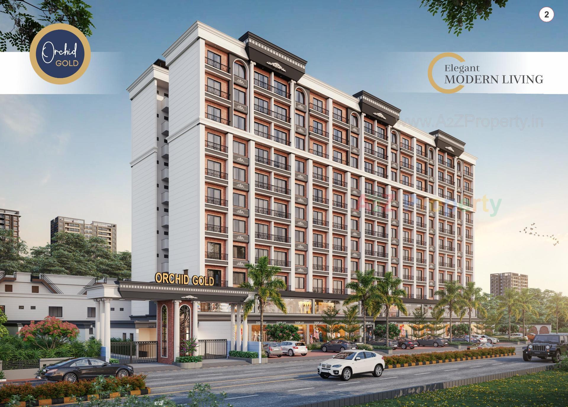 3D Elevation of real estate project Orchid Gold located at Ankleshwar, Bharuch, Gujarat