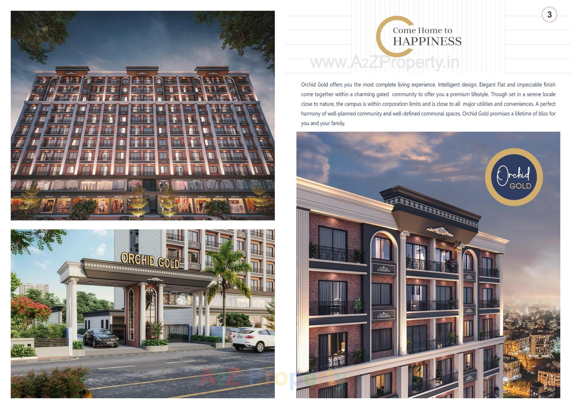 3D Elevation of real estate project Orchid Gold located at Ankleshwar, Bharuch, Gujarat