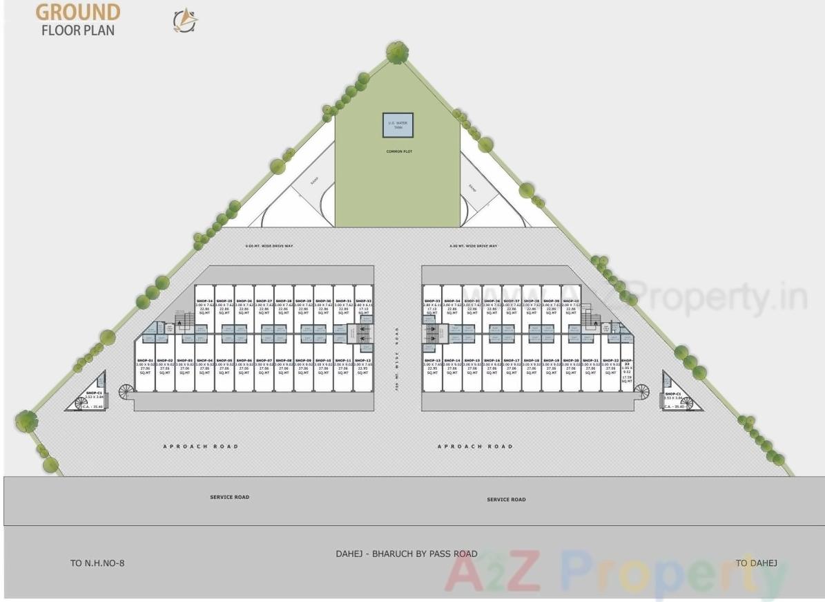 Layout of real estate project Prime Gold located at Vejalpur, Bharuch, Gujarat