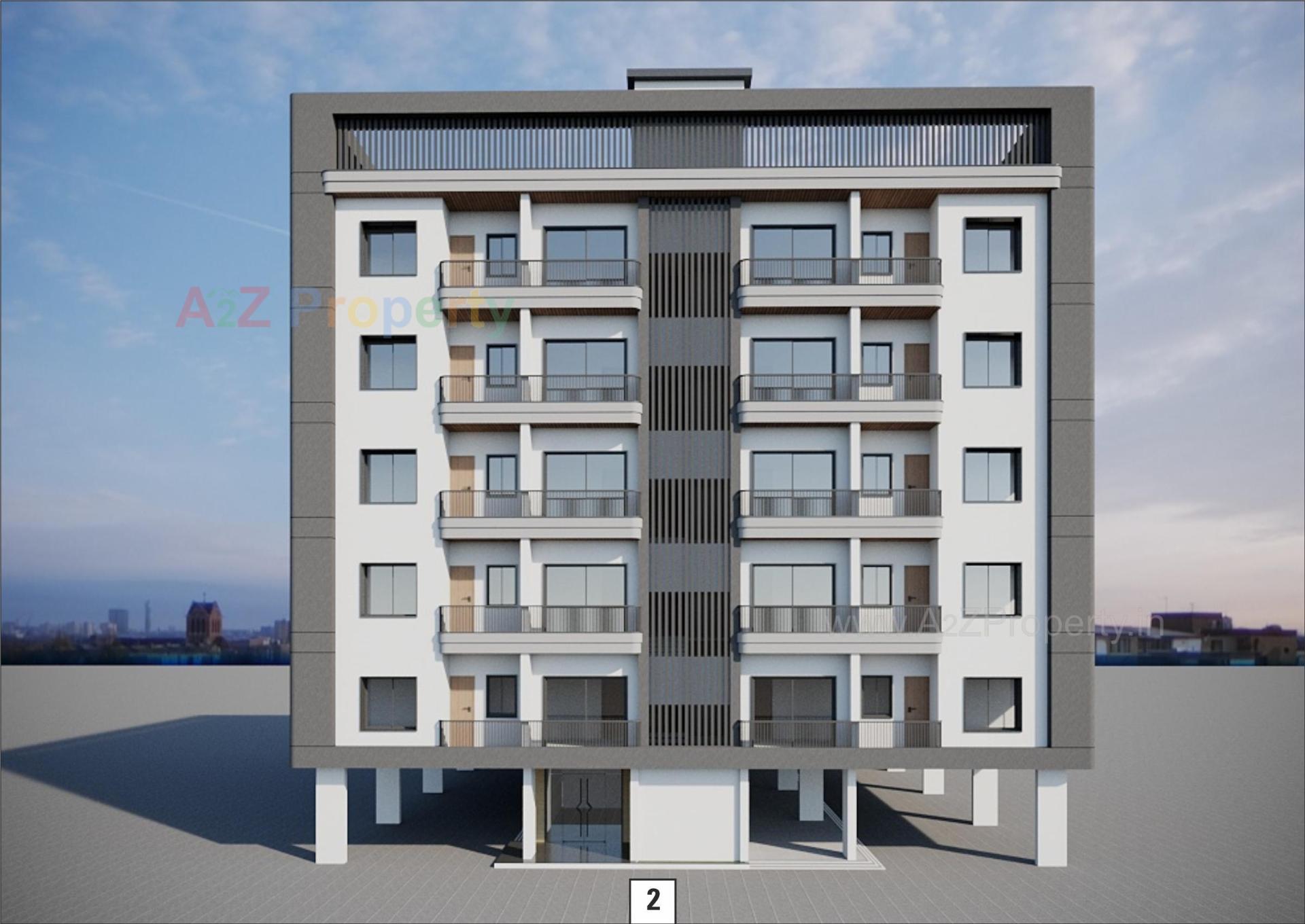 3D Elevation of real estate project Radhe Residency located at Chavaj, Bharuch, Gujarat