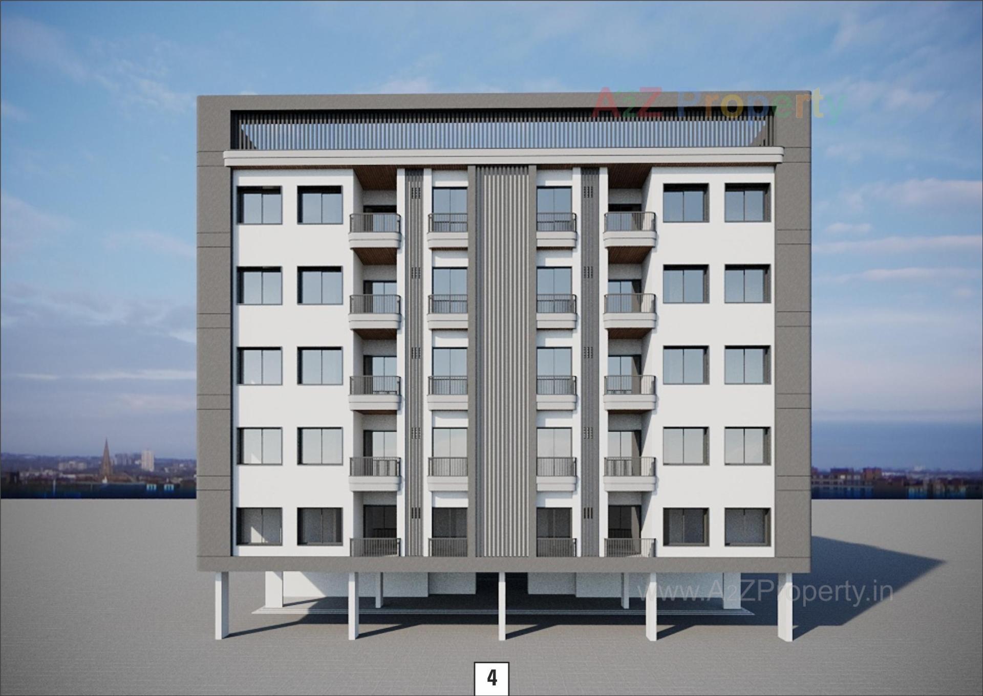 3D Elevation of real estate project Radhe Residency located at Chavaj, Bharuch, Gujarat