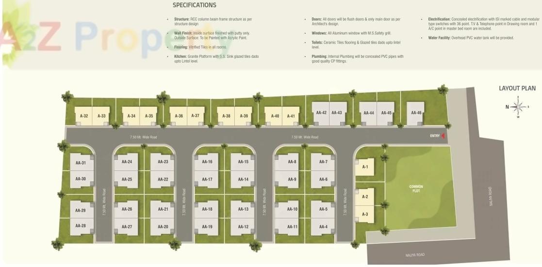 Layout of real estate project Rang Fortune located at Tavra, Bharuch, Gujarat