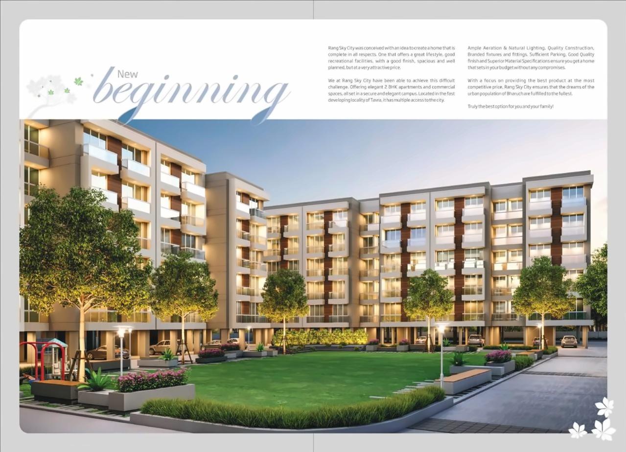 3D Elevation of real estate project Rang Skycity located at Tavra, Bharuch, Gujarat