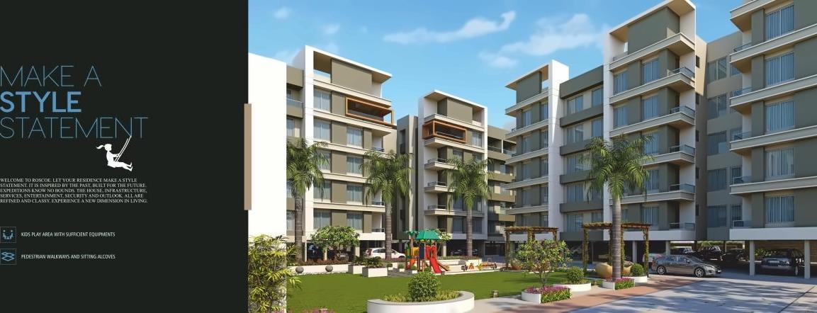 3D Elevation of real estate project Roscoe   Ambitious Living located at Bholav, Bharuch, Gujarat