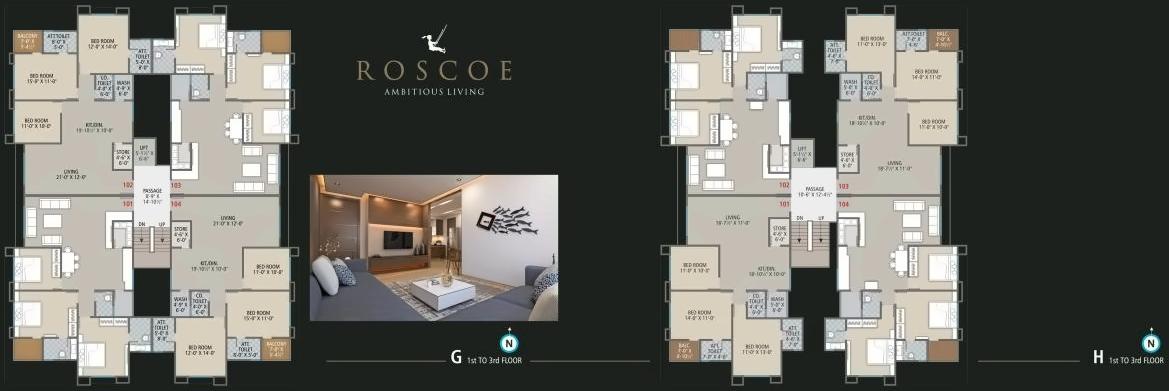 Layout of real estate project Roscoe   Ambitious Living located at Bholav, Bharuch, Gujarat