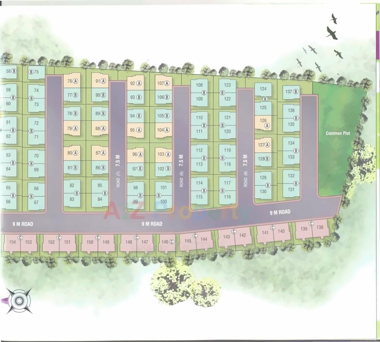 Layout of real estate project Royal Parardise located at Amod, Bharuch, Gujarat