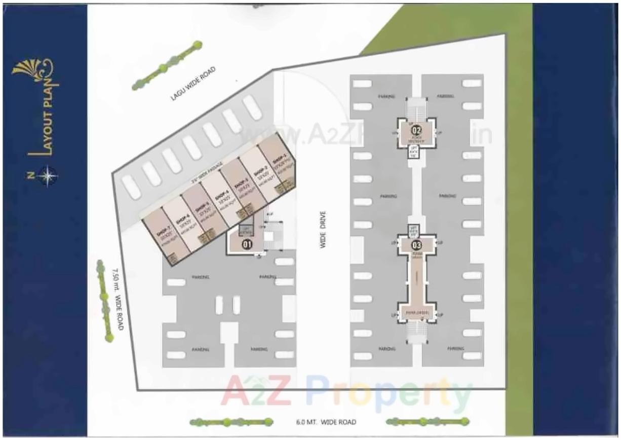 Layout of real estate project Rudraksh Residency located at Vadadala, Bharuch, Gujarat