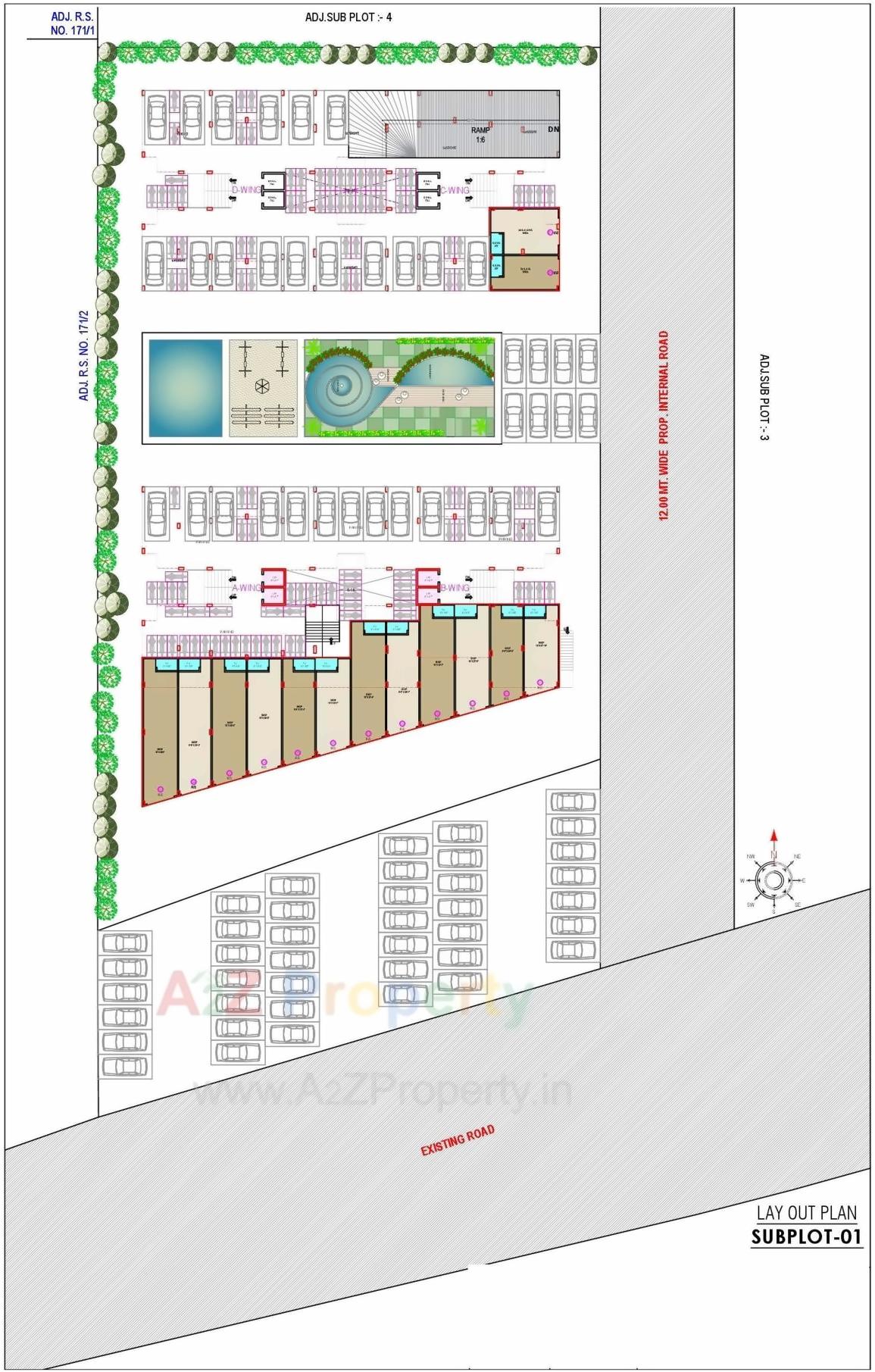 Layout of real estate project Sahajanand Avenue located at Zadeshwar, Bharuch, Gujarat
