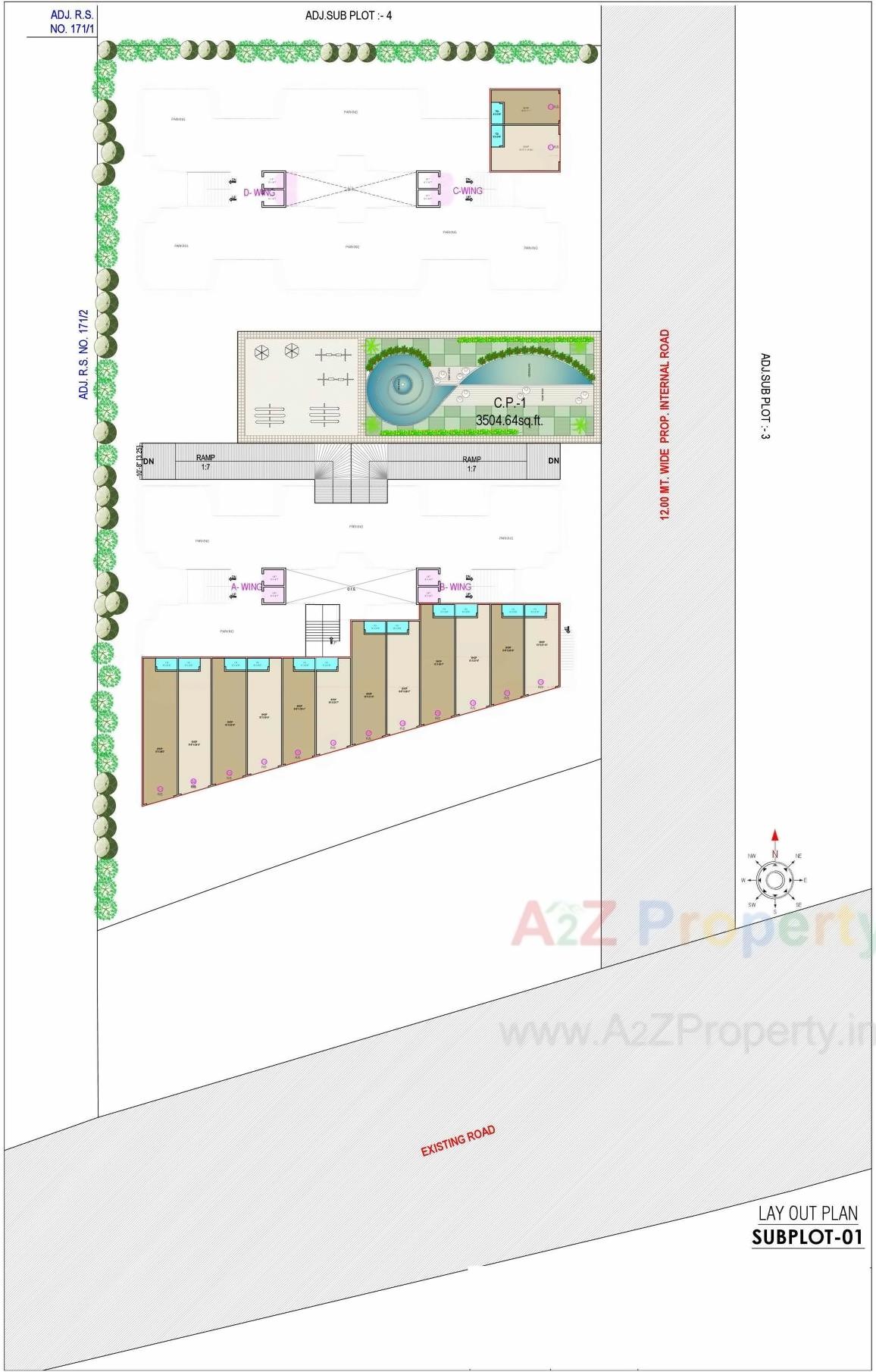 Layout of real estate project Sahajanand Avenue located at Zadeshwar, Bharuch, Gujarat