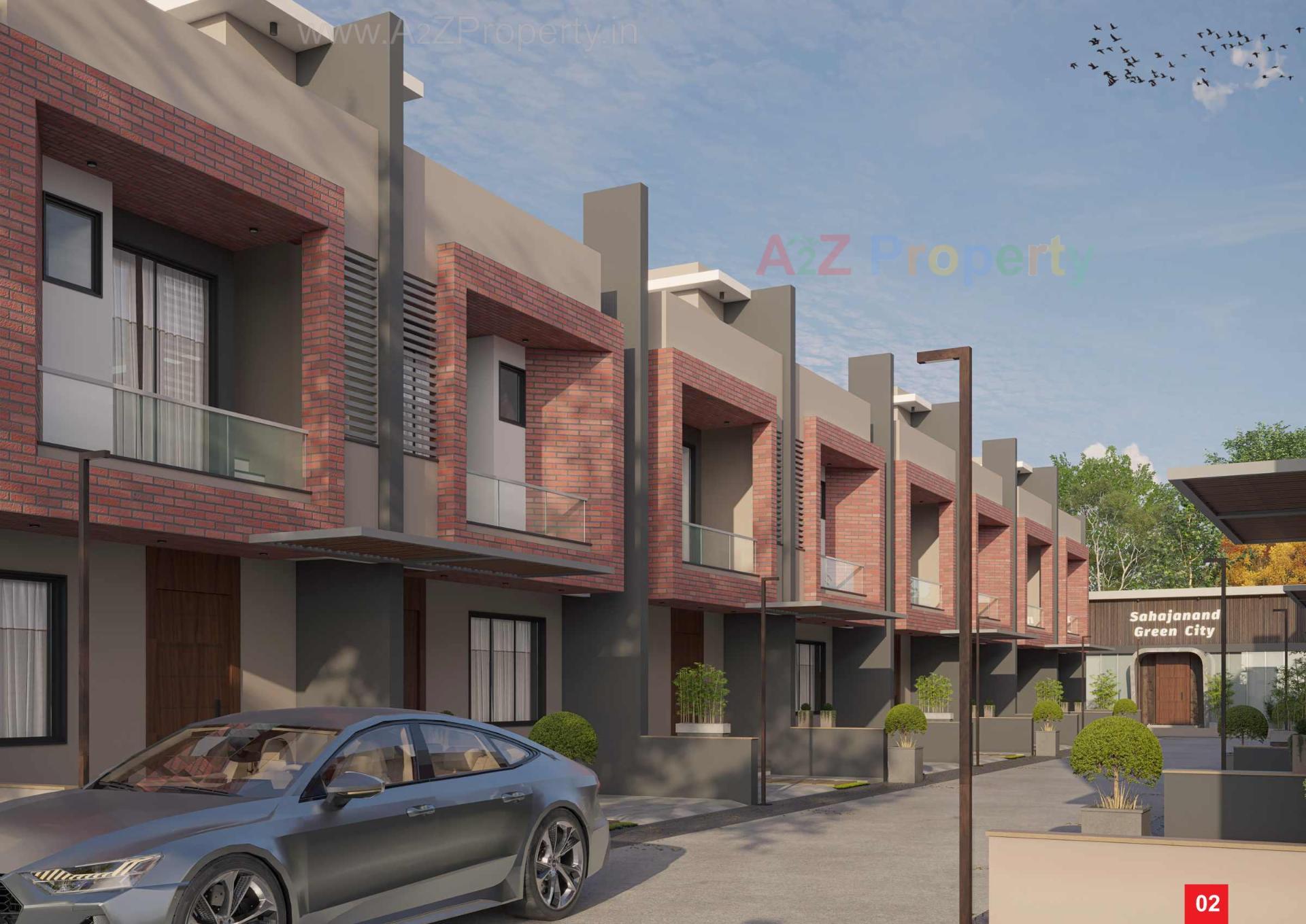 3D Elevation of real estate project Sahajanand Green City located at Chavaj, Bharuch, Gujarat