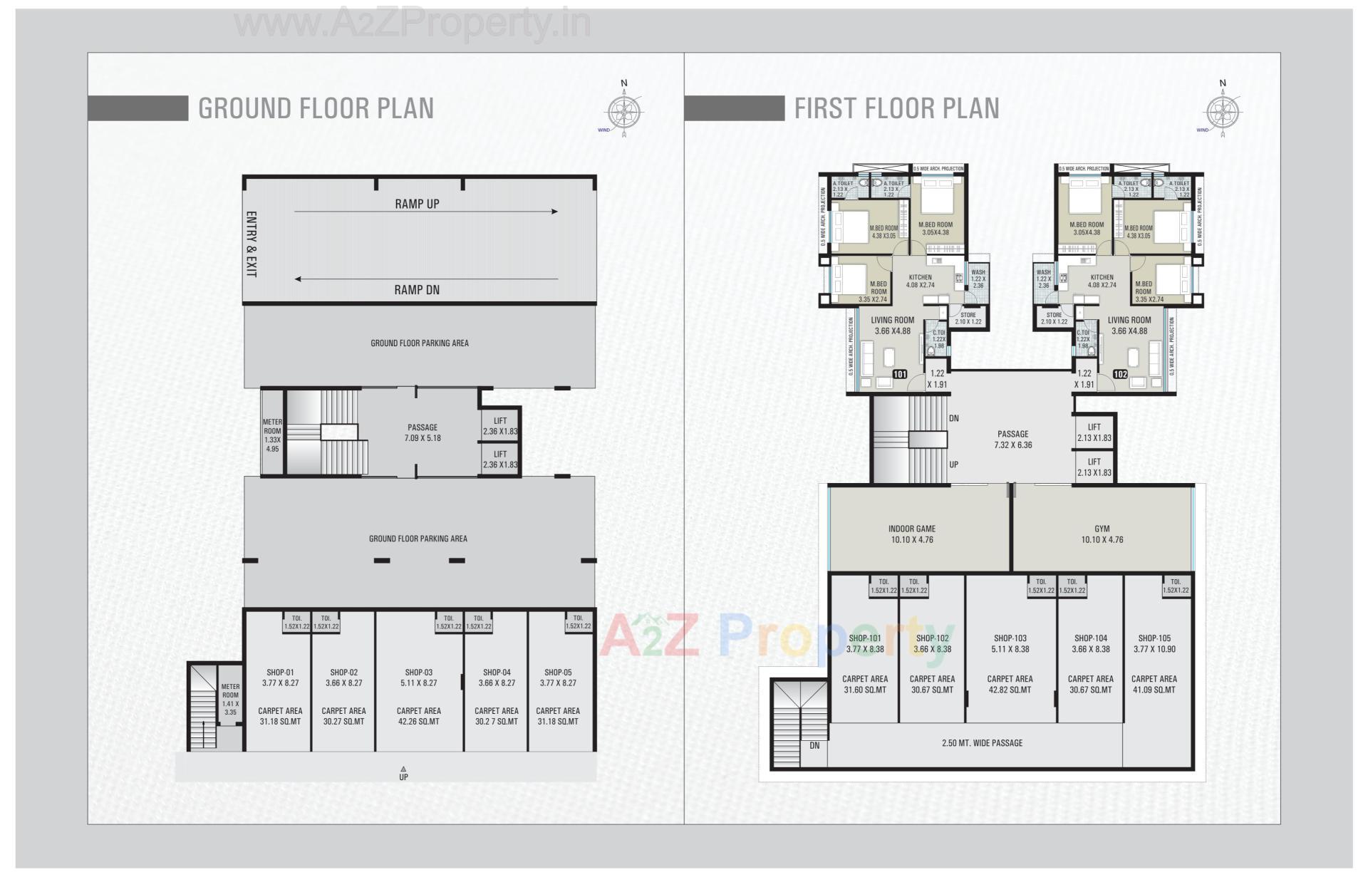 Layout of real estate project Sahajanand Heights located at Zadeshvar, Bharuch, Gujarat