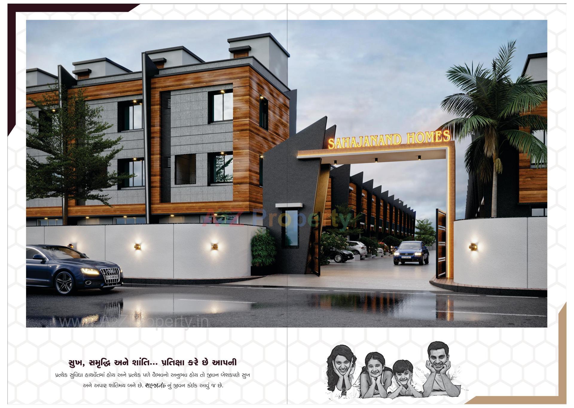 3D Elevation of real estate project Sahajanand Homes located at Chavaj, Bharuch, Gujarat