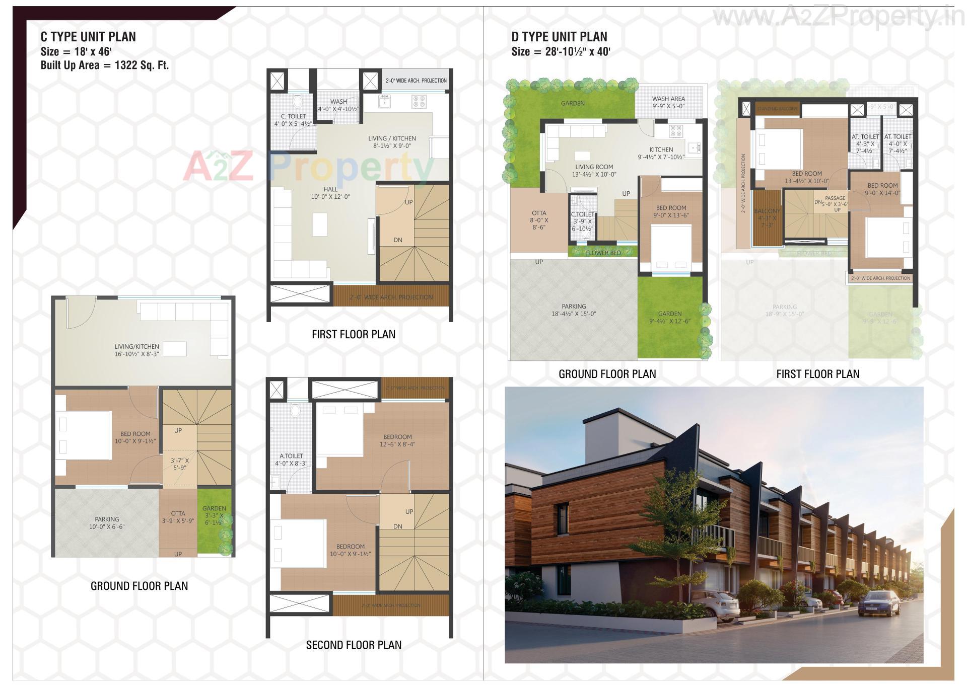 Layout of real estate project Sahajanand Homes located at Chavaj, Bharuch, Gujarat