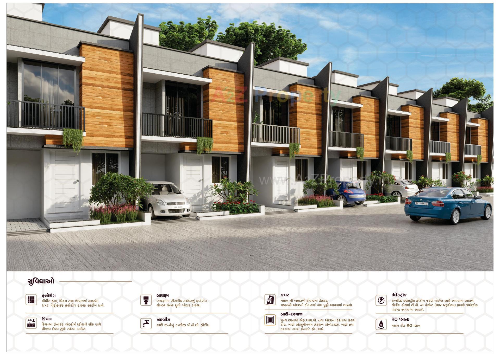 3D Elevation of real estate project Sahajanand Homes located at Chavaj, Bharuch, Gujarat