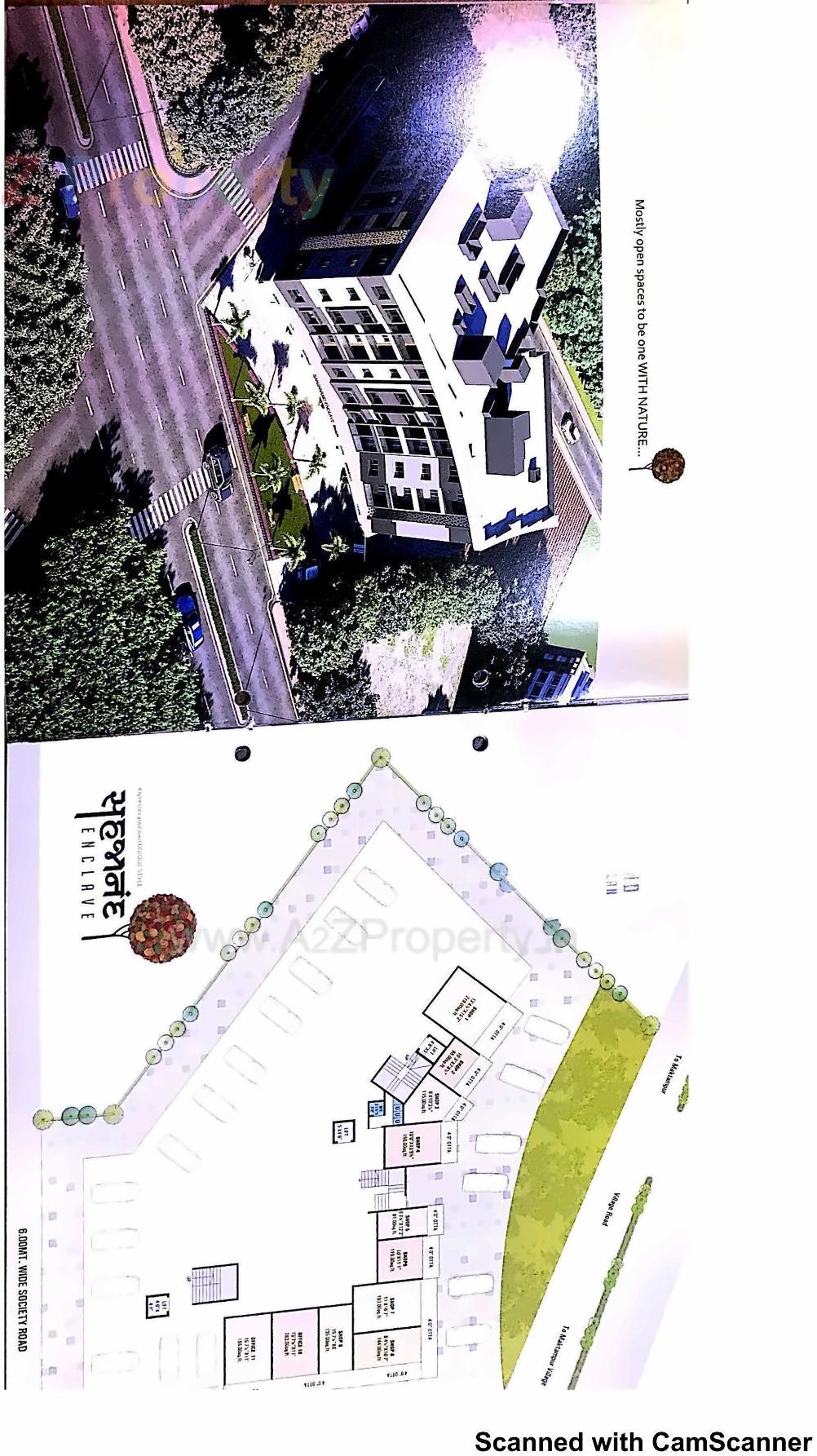 Layout of real estate project Sahjanand Enclave located at Maktampur, Bharuch, Gujarat