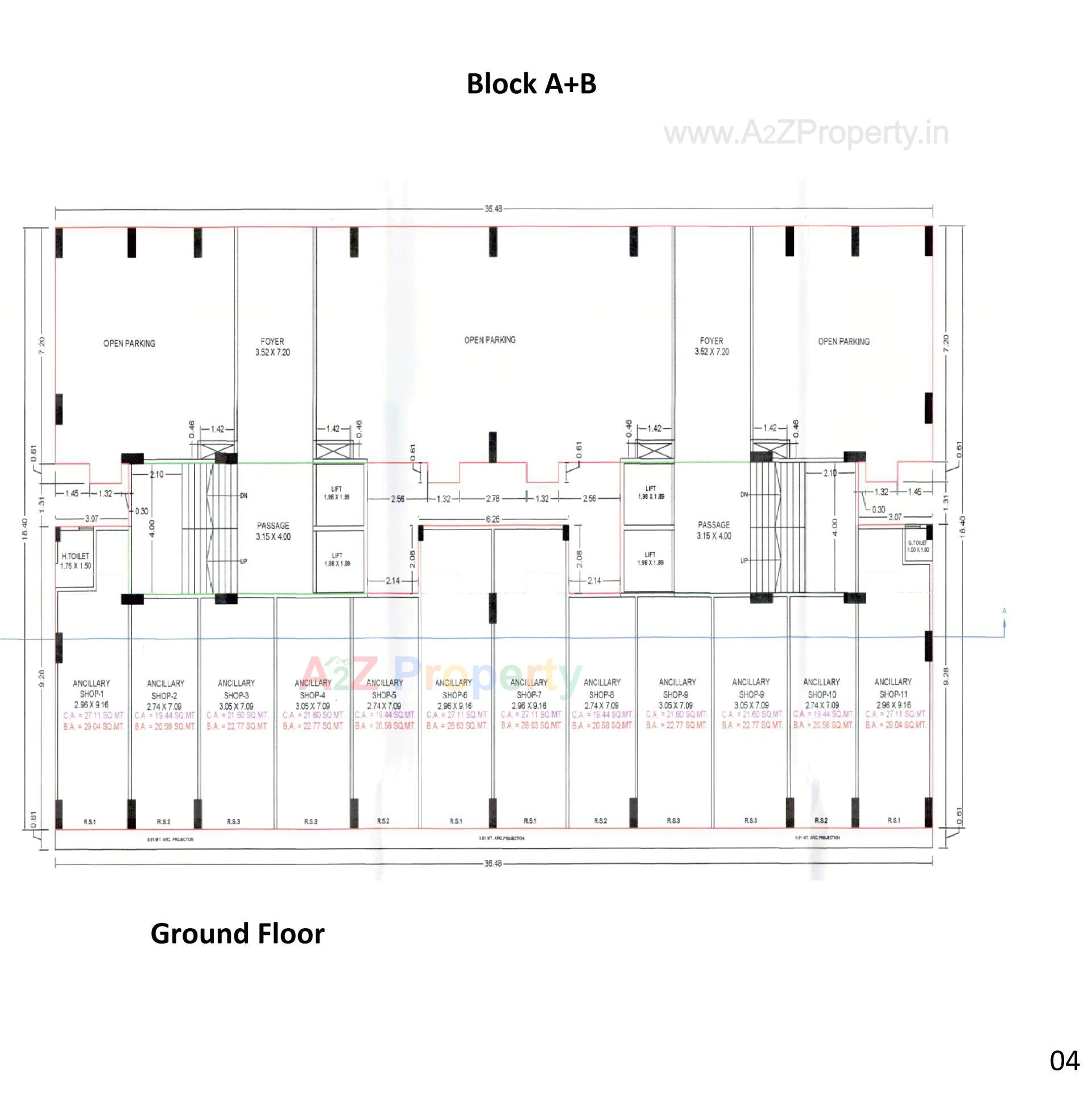 Layout of real estate project Sai Heaven located at Zadeshwar, Bharuch, Gujarat