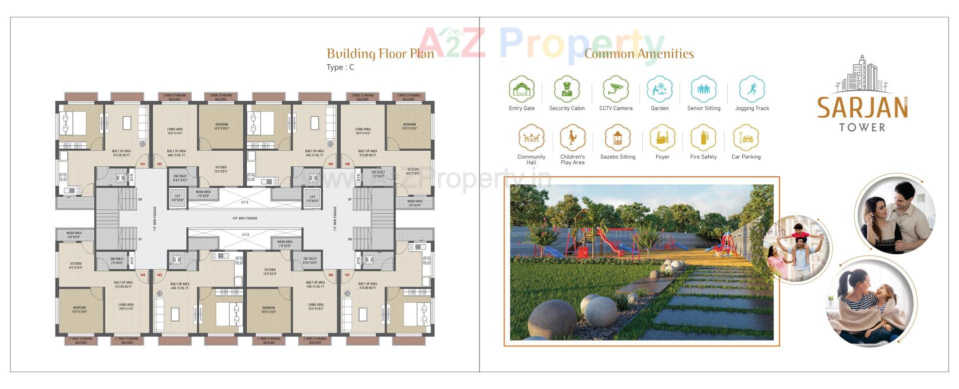 Layout of real estate project Sarjan Tower located at Bhadkodra, Bharuch, Gujarat