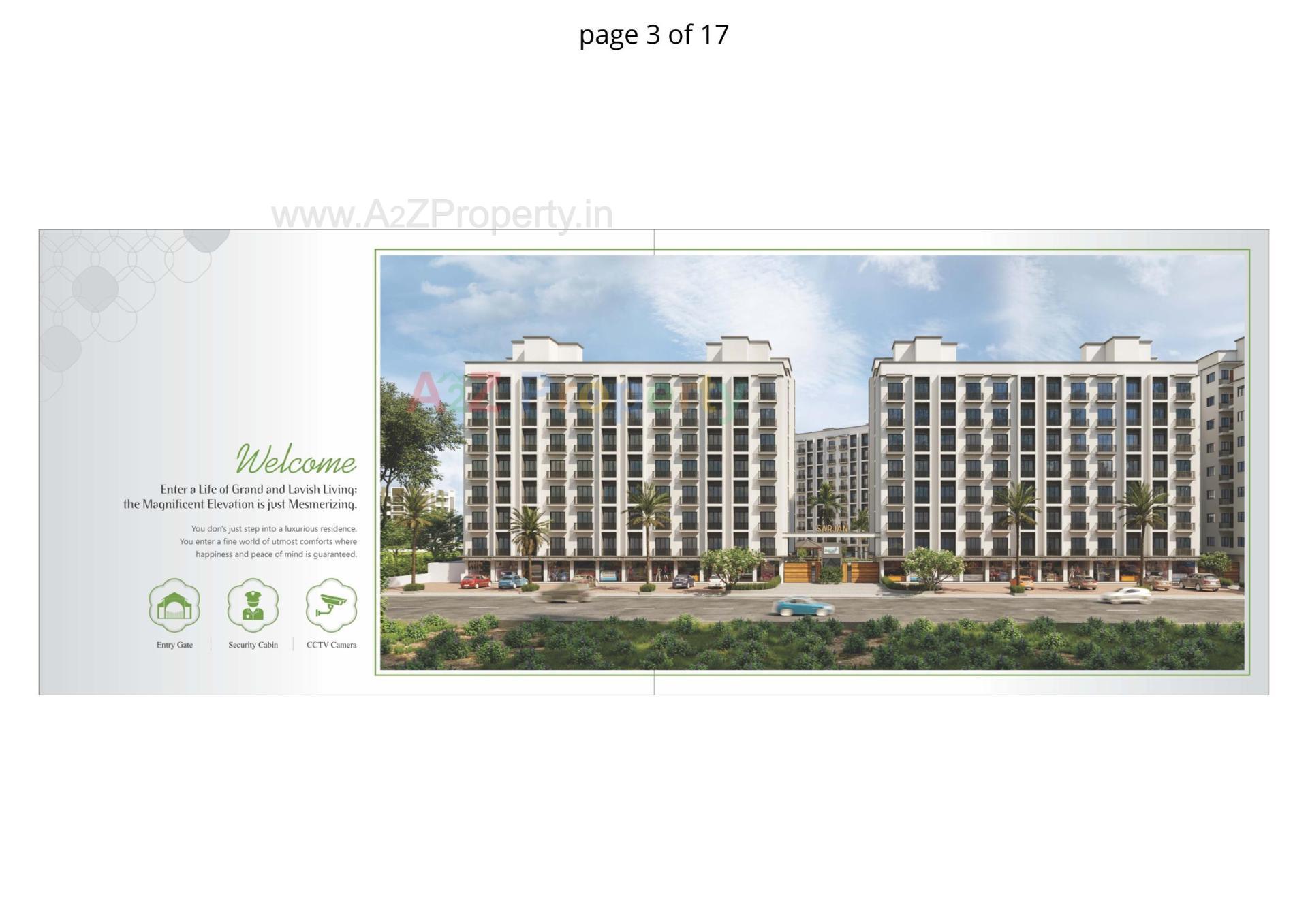 3D Elevation of real estate project Sarjan Tower located at Bhadkodra, Bharuch, Gujarat