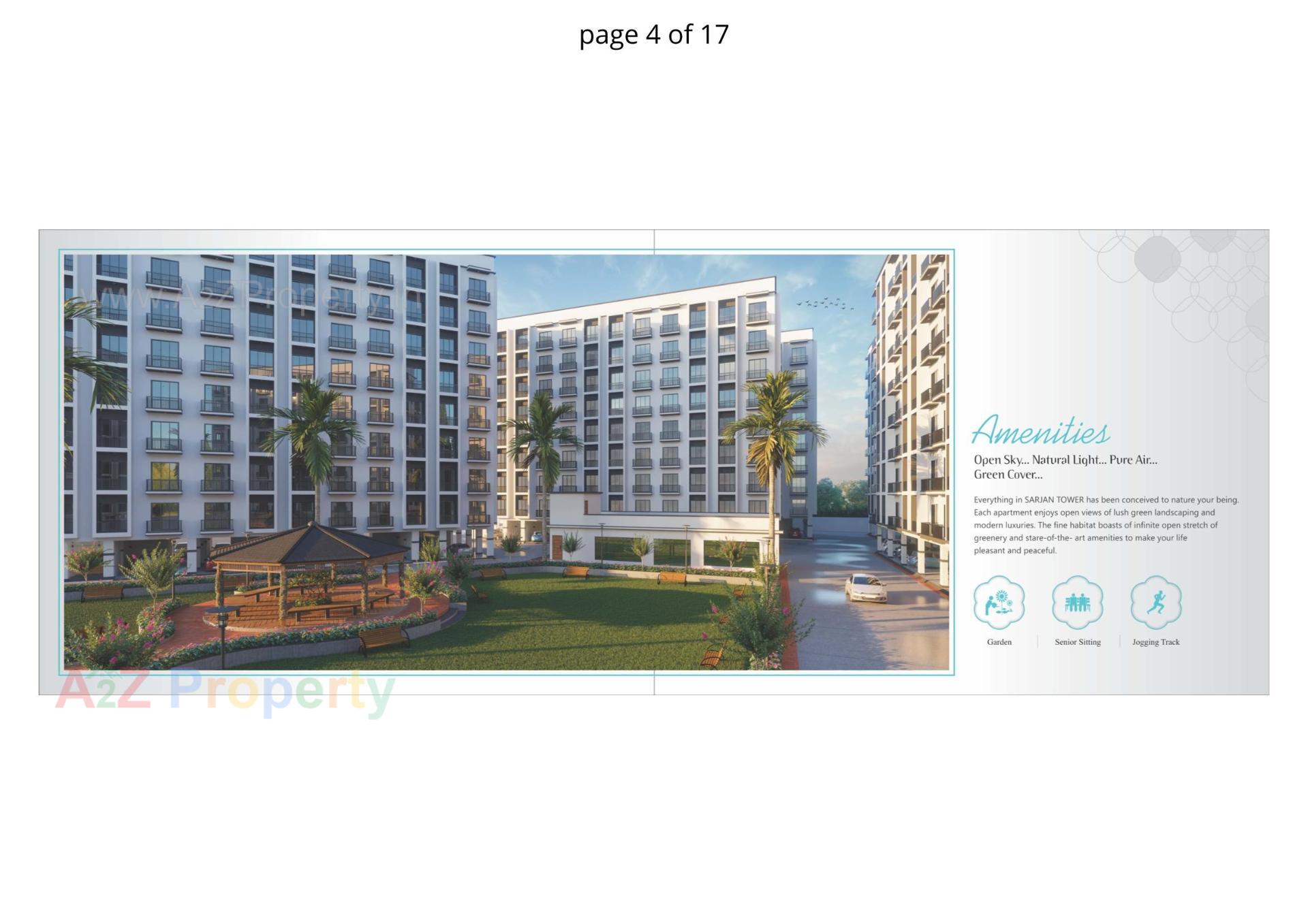 3D Elevation of real estate project Sarjan Tower located at Bhadkodra, Bharuch, Gujarat