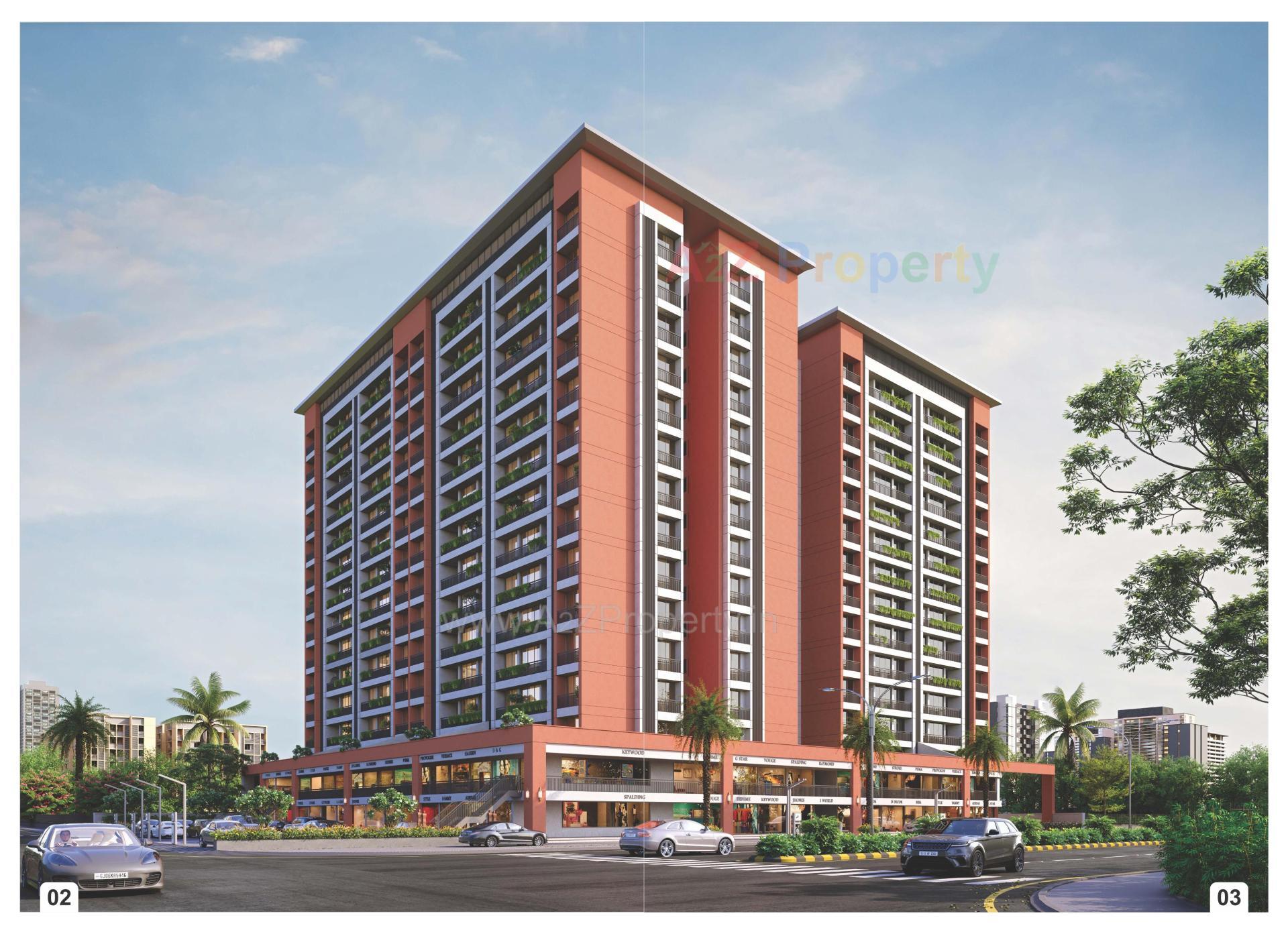 3D Elevation of real estate project Sarthi Height located at Kosamdi, Bharuch, Gujarat