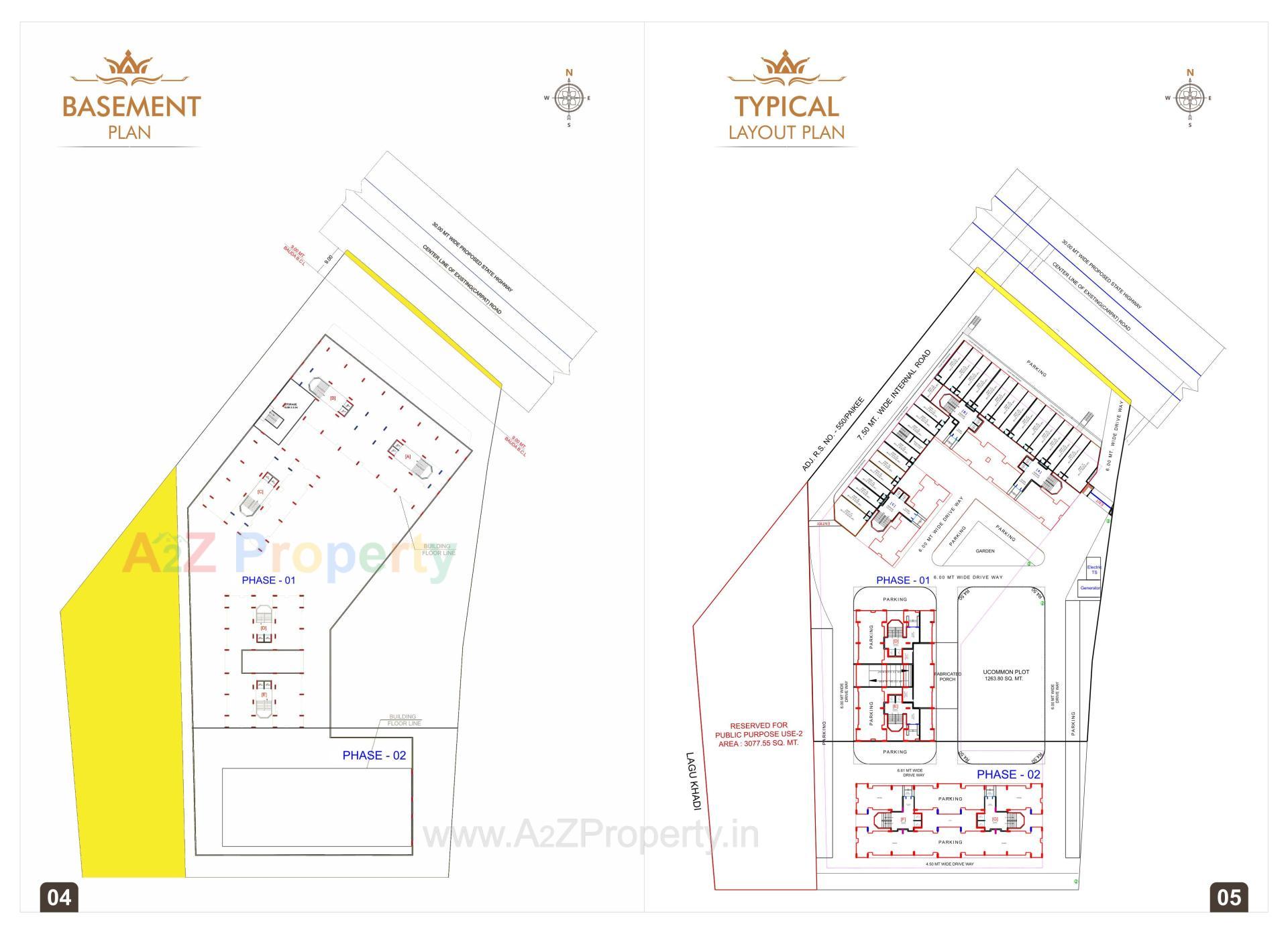 Layout of real estate project Sarthi Height located at Kosamdi, Bharuch, Gujarat