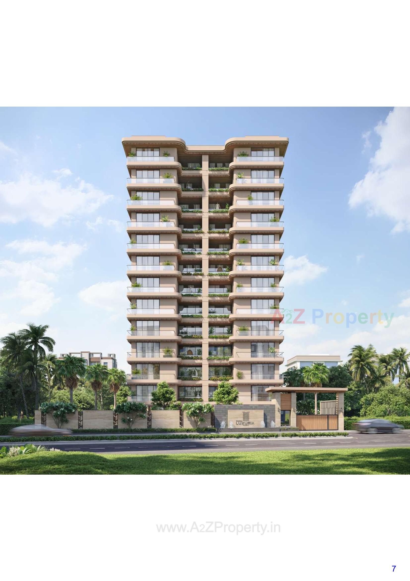 3D Elevation of real estate project Sharnam Luxuria located at Jhadeshwar, Bharuch, Gujarat