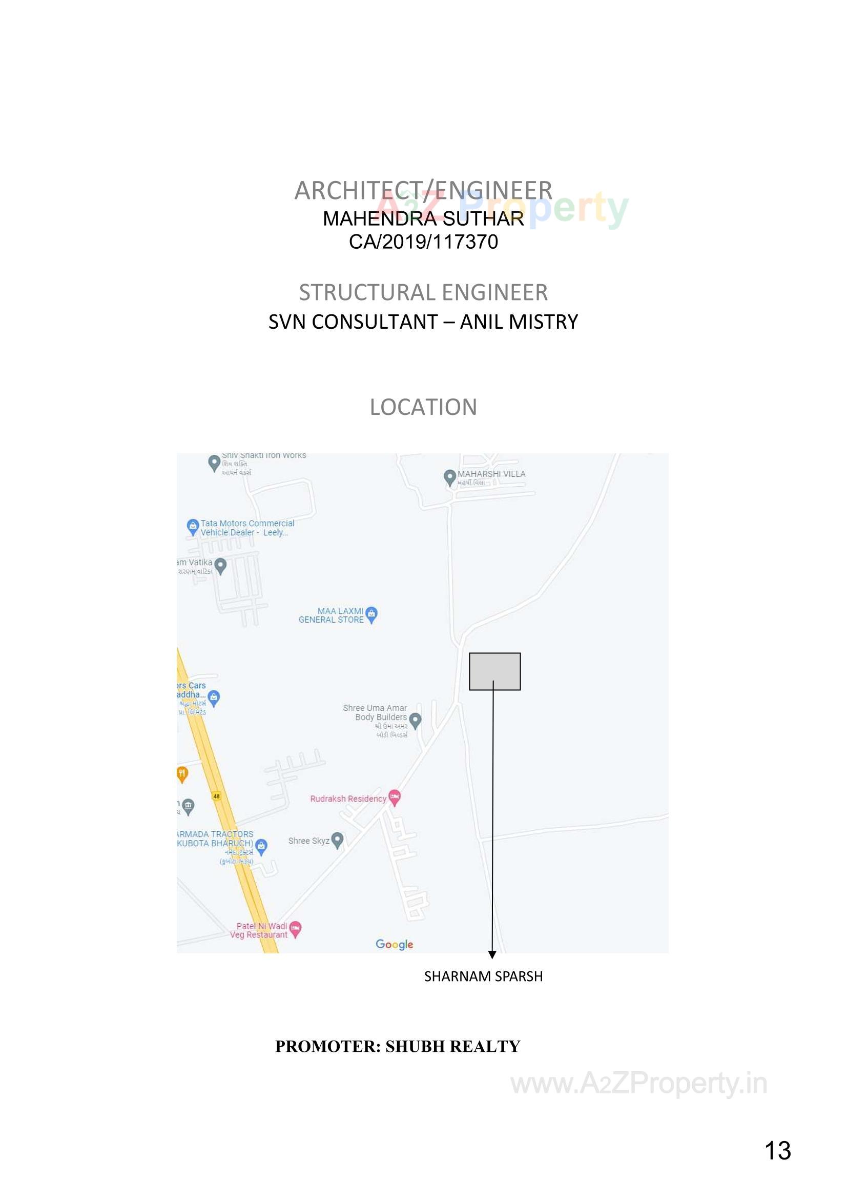  of real estate project Sharnam Sparsh located at Haldarva, Bharuch, Gujarat