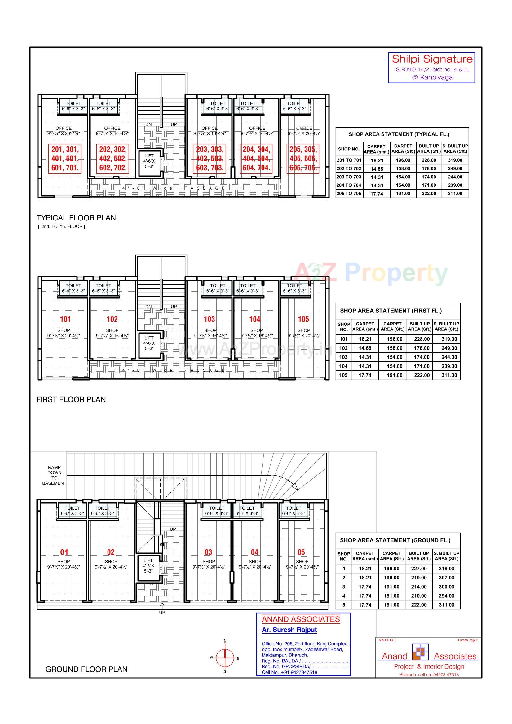 Layout of real estate project Shilpi Signature located at Kanbiwaga, Bharuch, Gujarat