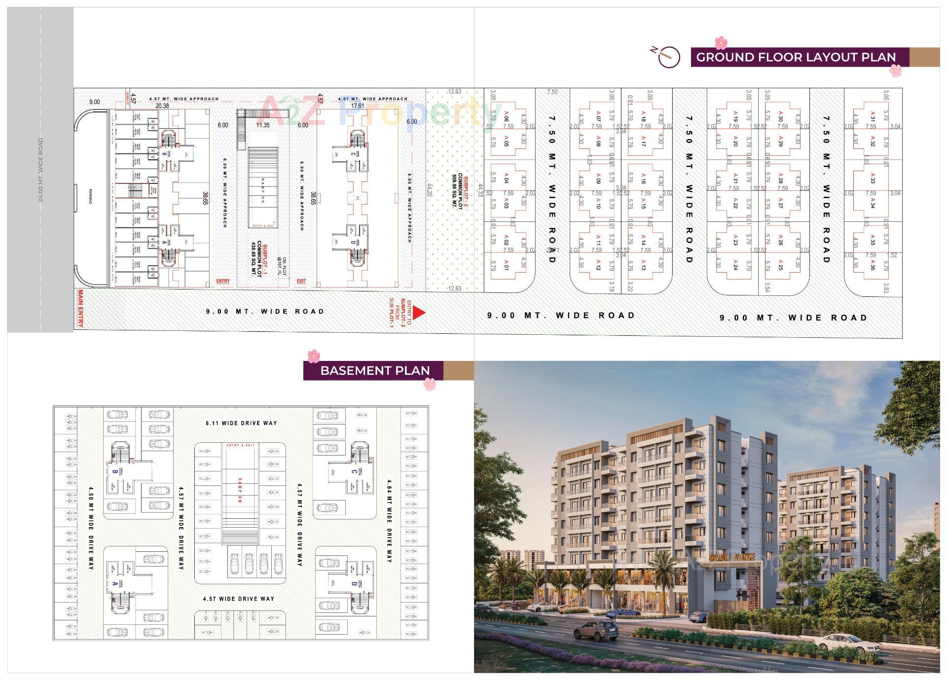 Layout of real estate project Shivalik Avenue located at Vadadla, Bharuch, Gujarat