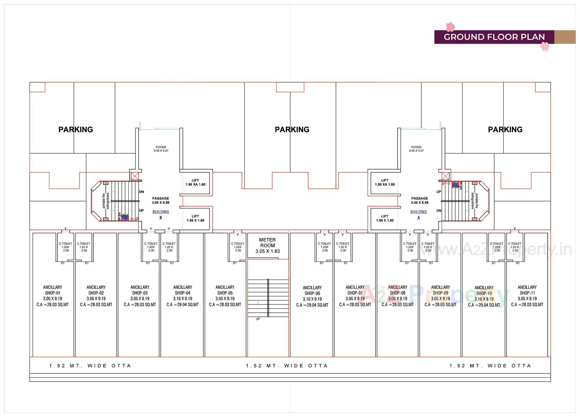 Layout of real estate project Shivalik Avenue located at Vadadla, Bharuch, Gujarat