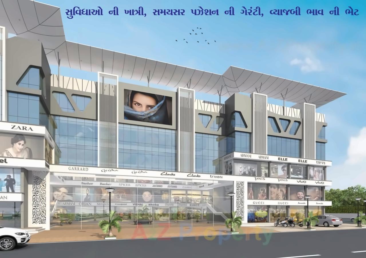 3D Elevation of real estate project Shreeji Sahaj Business Hub located at Zadeshwar, Bharuch, Gujarat
