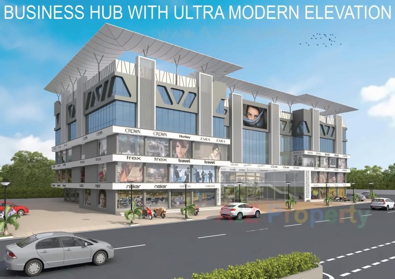 3D Elevation of real estate project Shreeji Sahaj Business Hub located at Zadeshwar, Bharuch, Gujarat