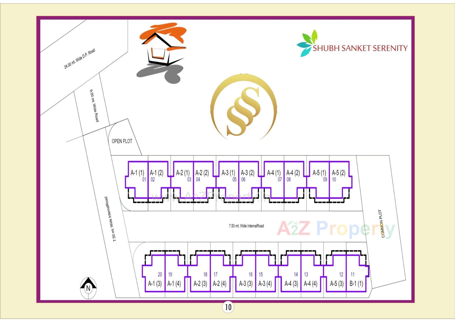 Layout of real estate project Shubh Sanket Serenity located at Tavara, Bharuch, Gujarat