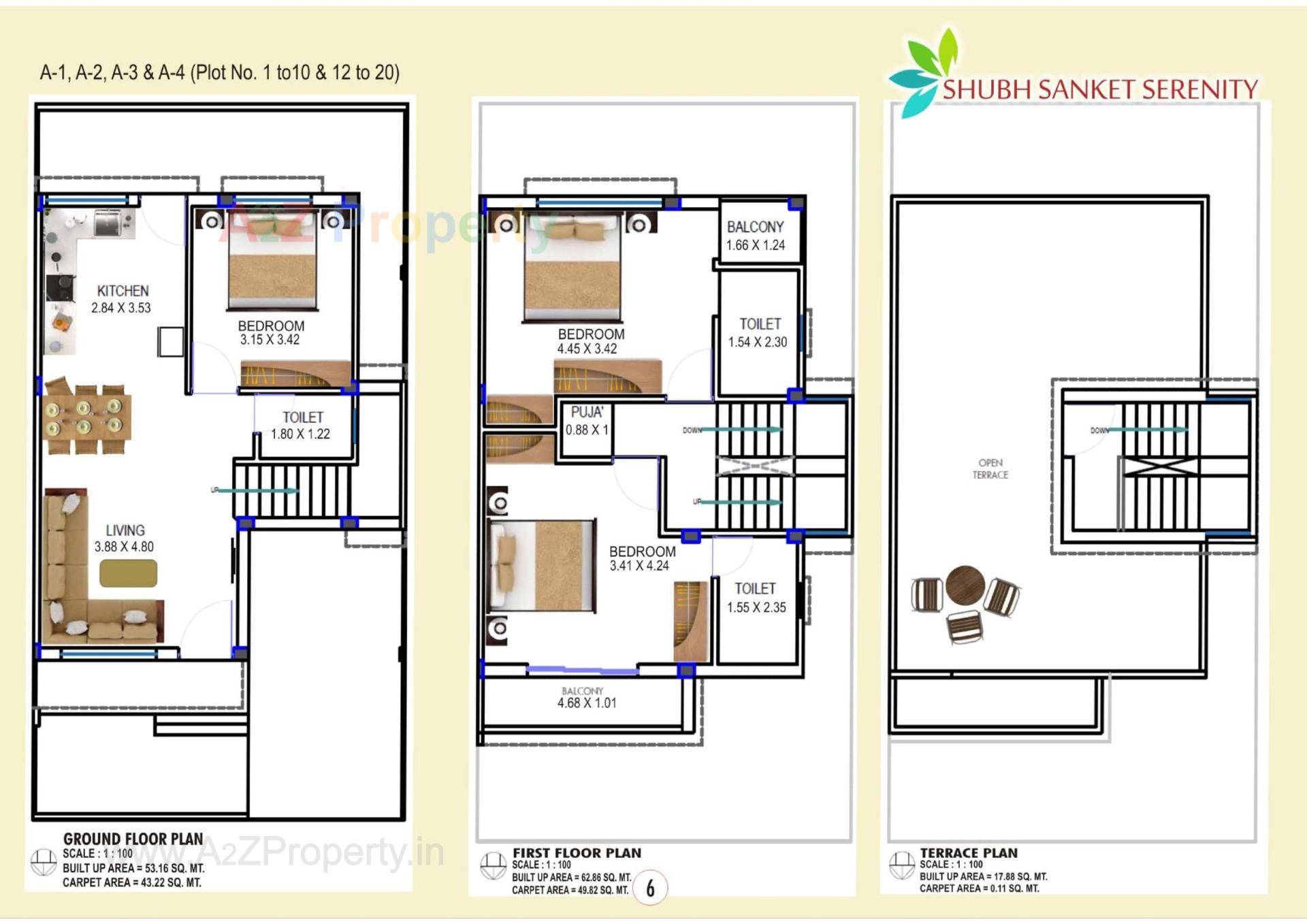 Layout of real estate project Shubh Sanket Serenity located at Tavara, Bharuch, Gujarat