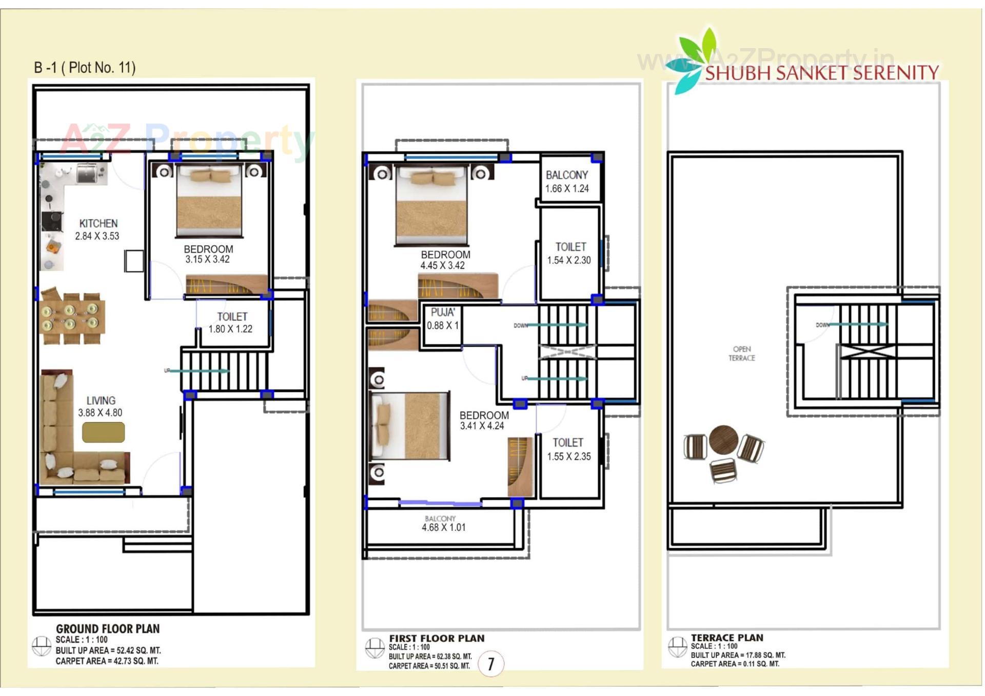 Layout of real estate project Shubh Sanket Serenity located at Tavara, Bharuch, Gujarat