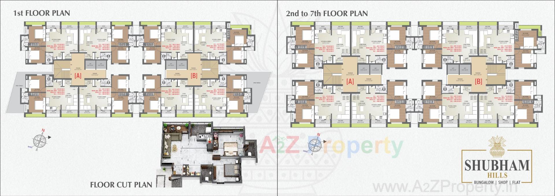 Layout of real estate project Shubham Hills located at Tavra, Bharuch, Gujarat