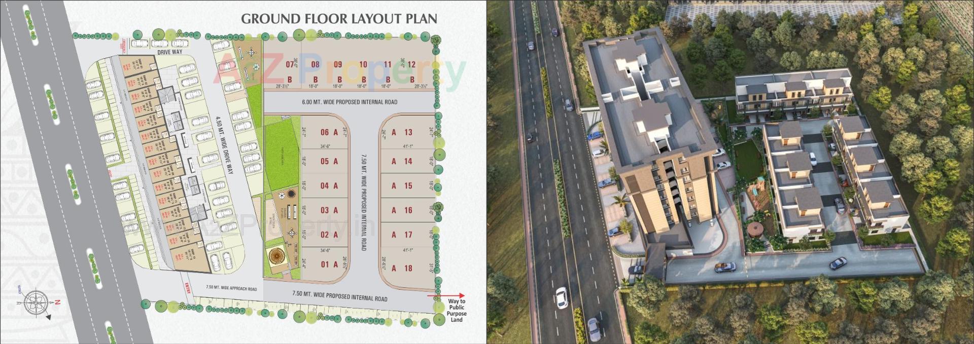 Layout of real estate project Shubham Hills located at Tavra, Bharuch, Gujarat