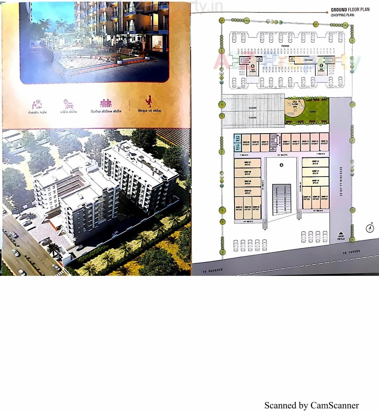 Layout of real estate project Shubham Valley located at Tavra, Bharuch, Gujarat