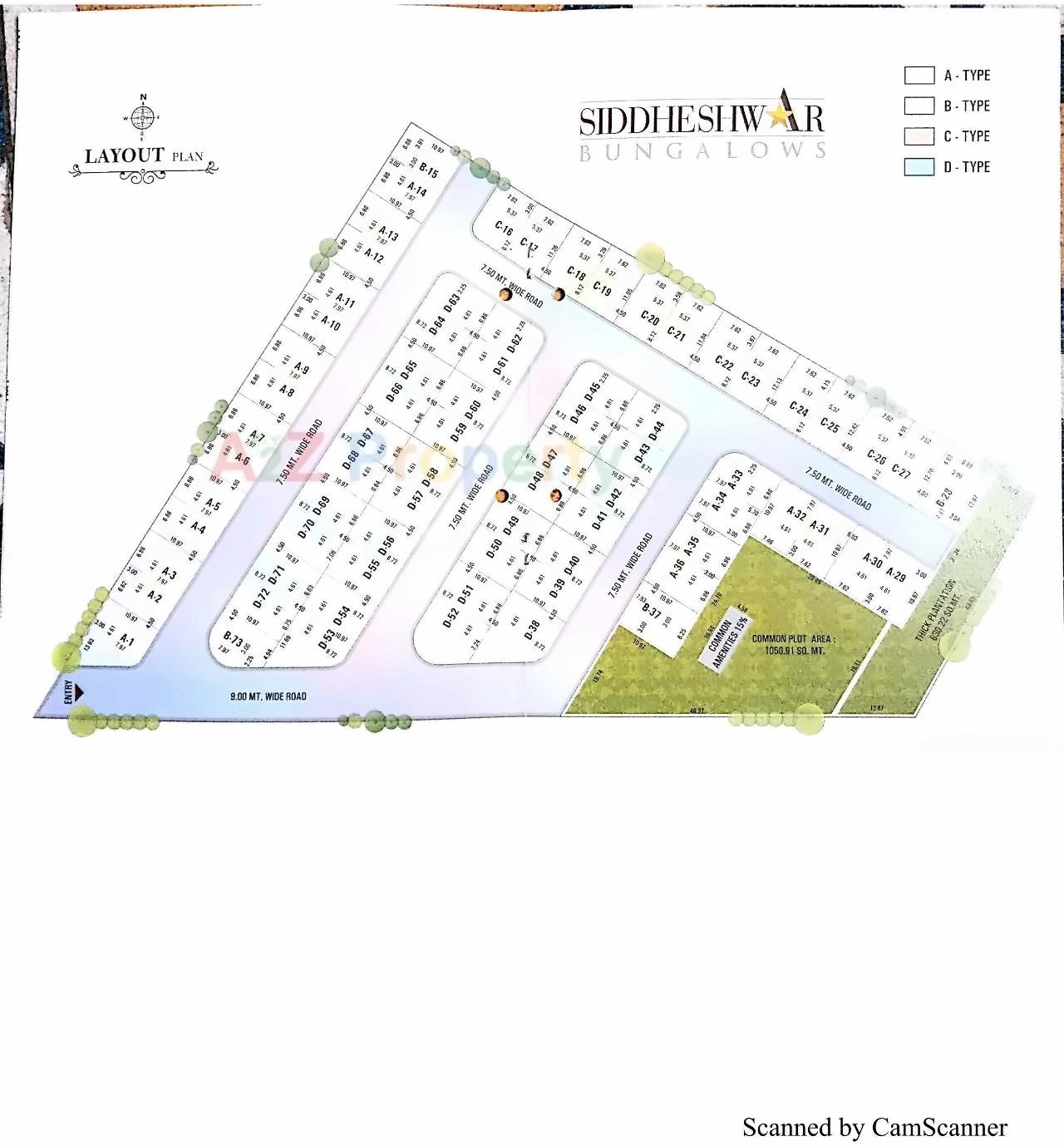Layout of real estate project Siddheshwar Bunglows located at Bhadkodara, Bharuch, Gujarat