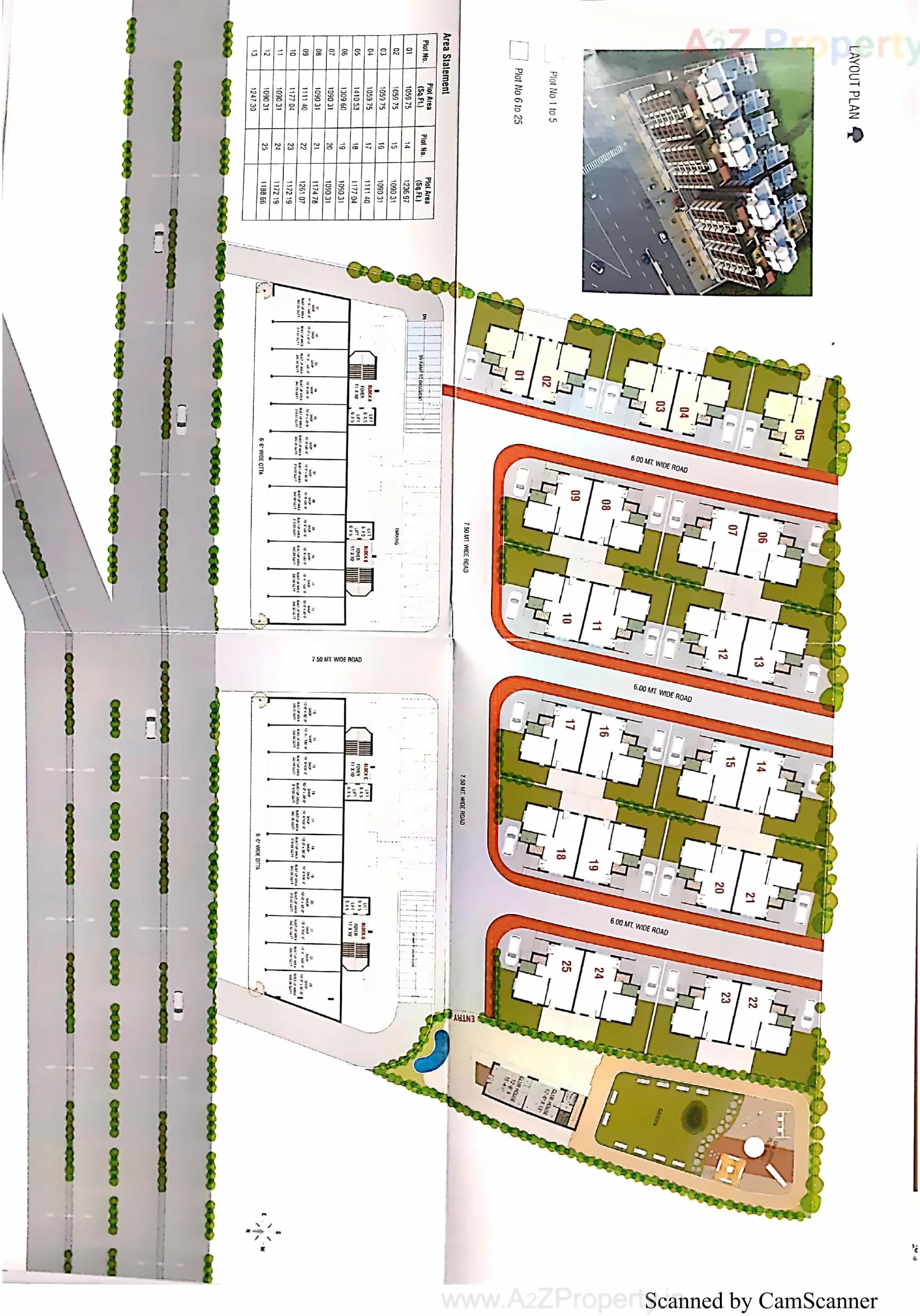 Layout of real estate project Silver Kalp located at Tavra, Bharuch, Gujarat