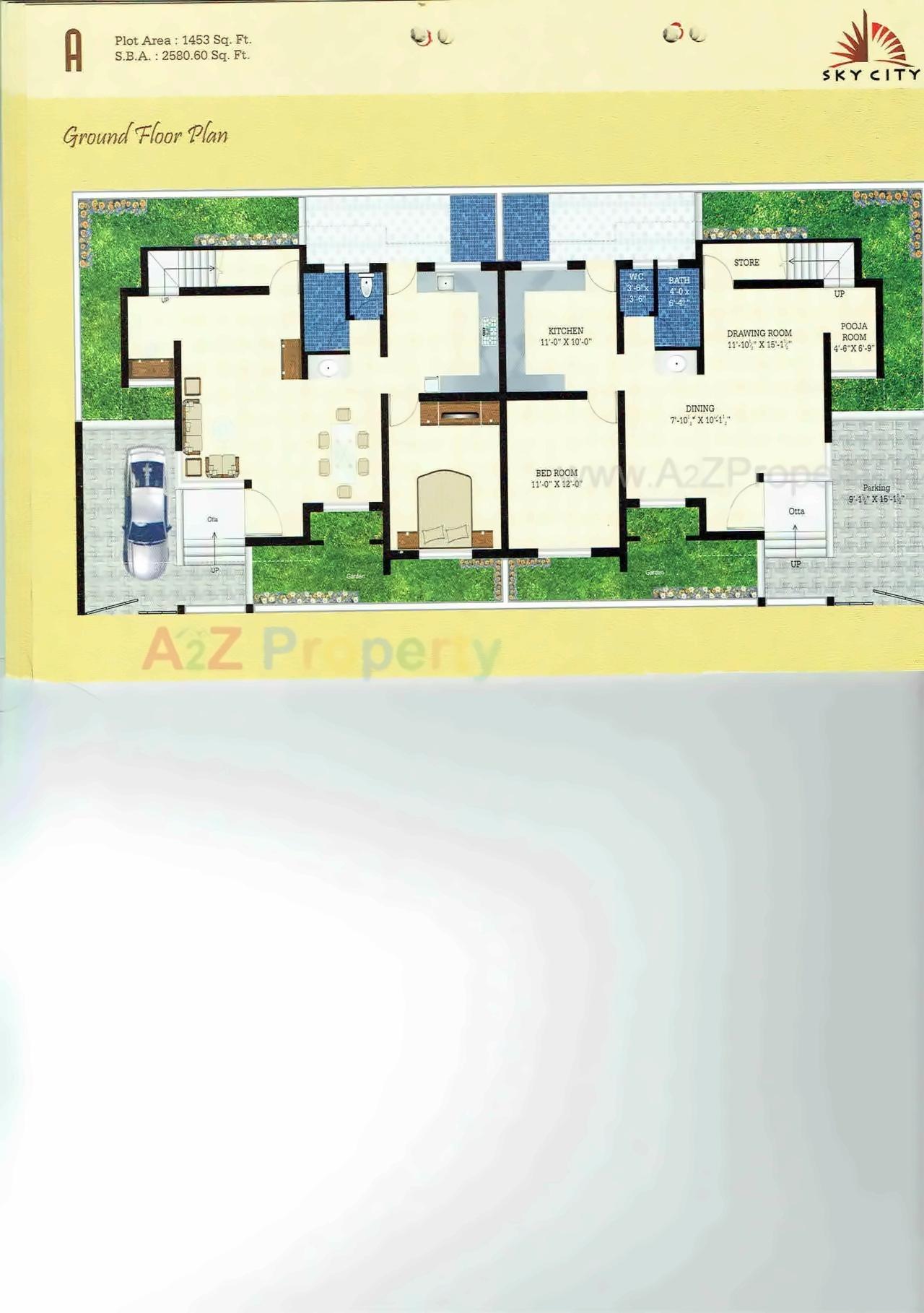 Layout of real estate project Sky City located at Diva, Bharuch, Gujarat