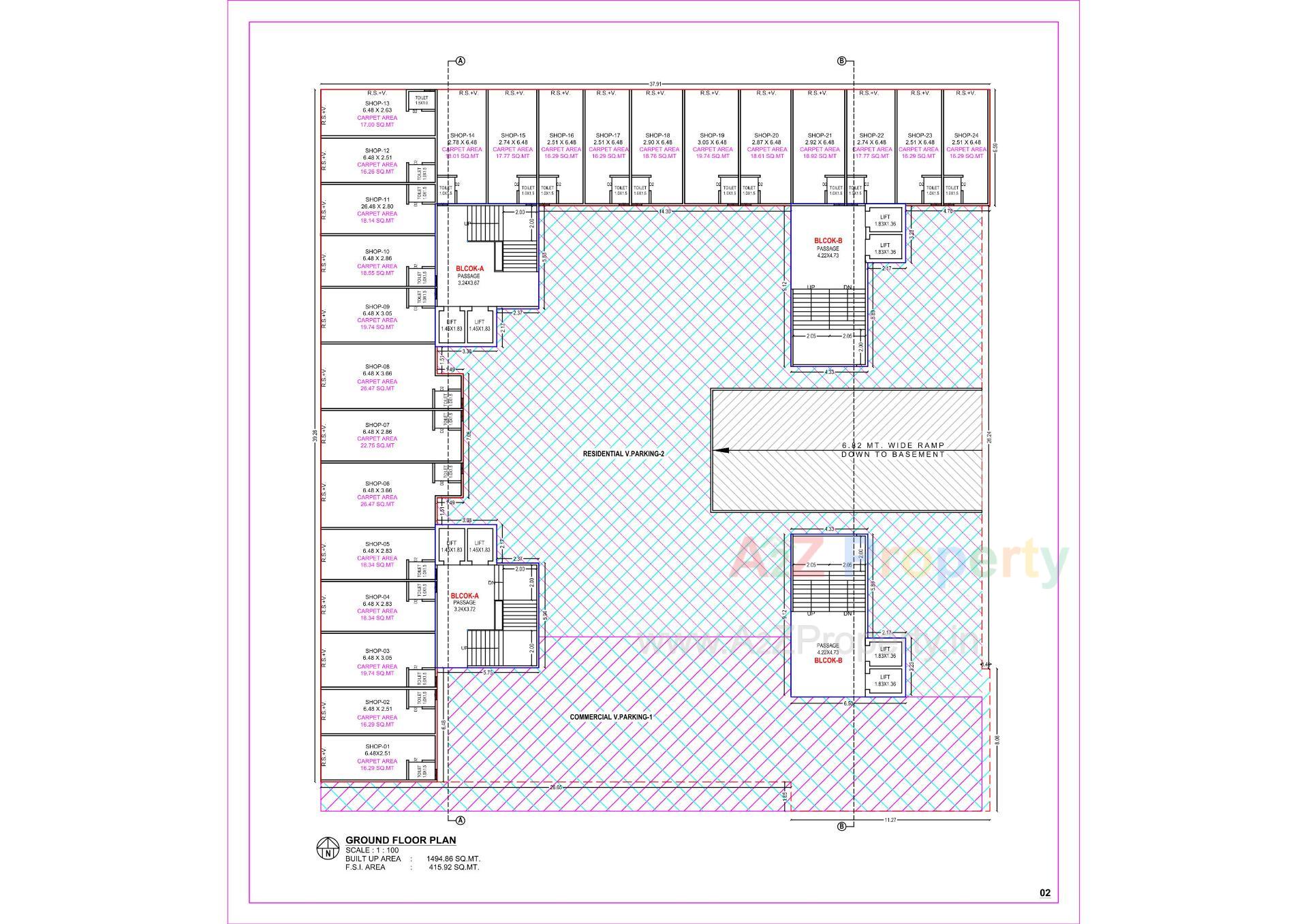 Layout of real estate project Sky Heights located at Nandelav, Bharuch, Gujarat
