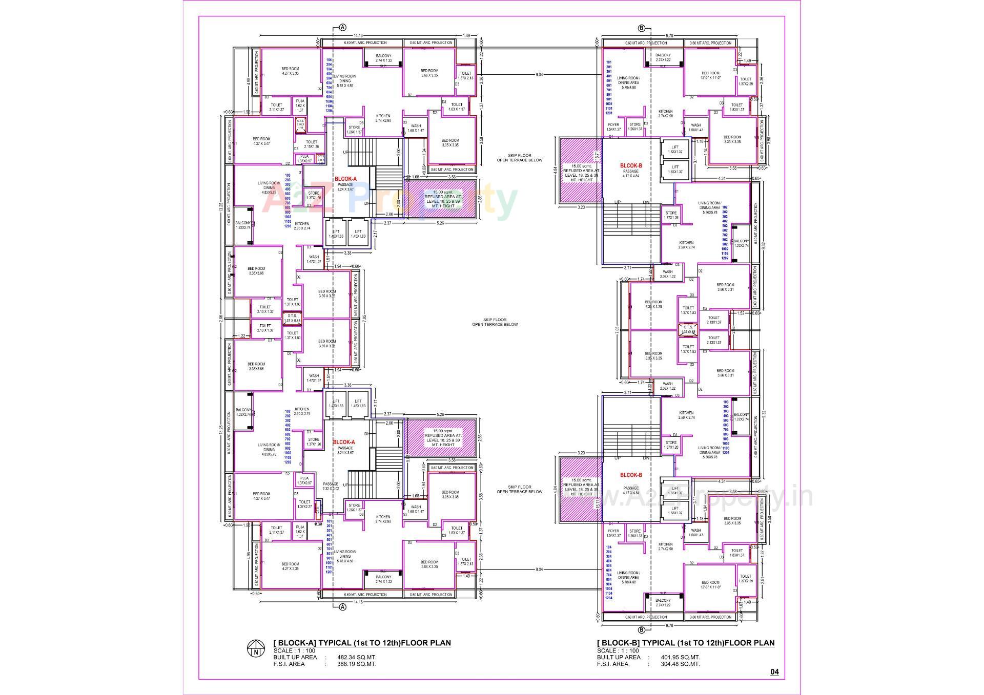 Layout of real estate project Sky Heights located at Nandelav, Bharuch, Gujarat