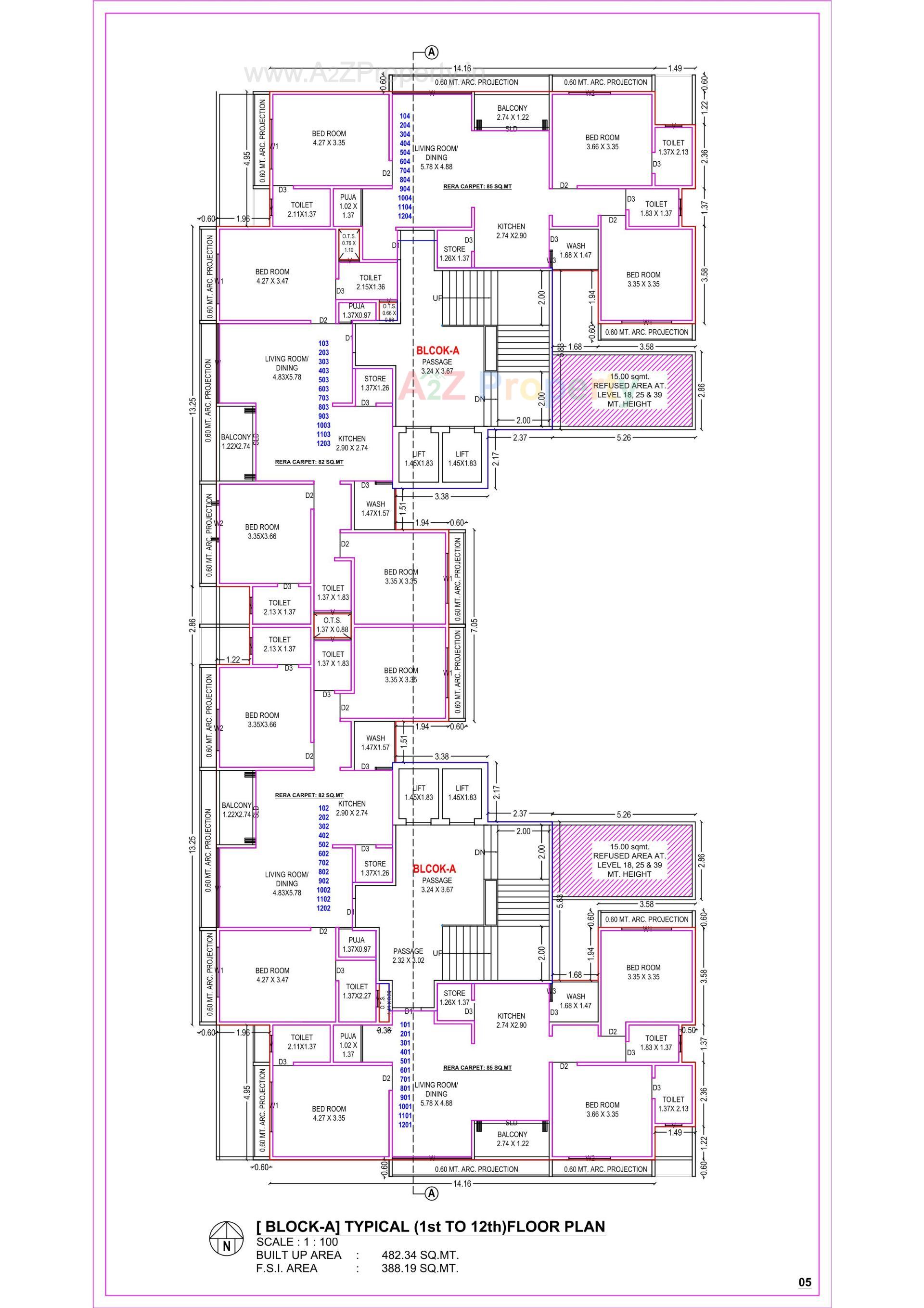 Layout of real estate project Sky Heights located at Nandelav, Bharuch, Gujarat