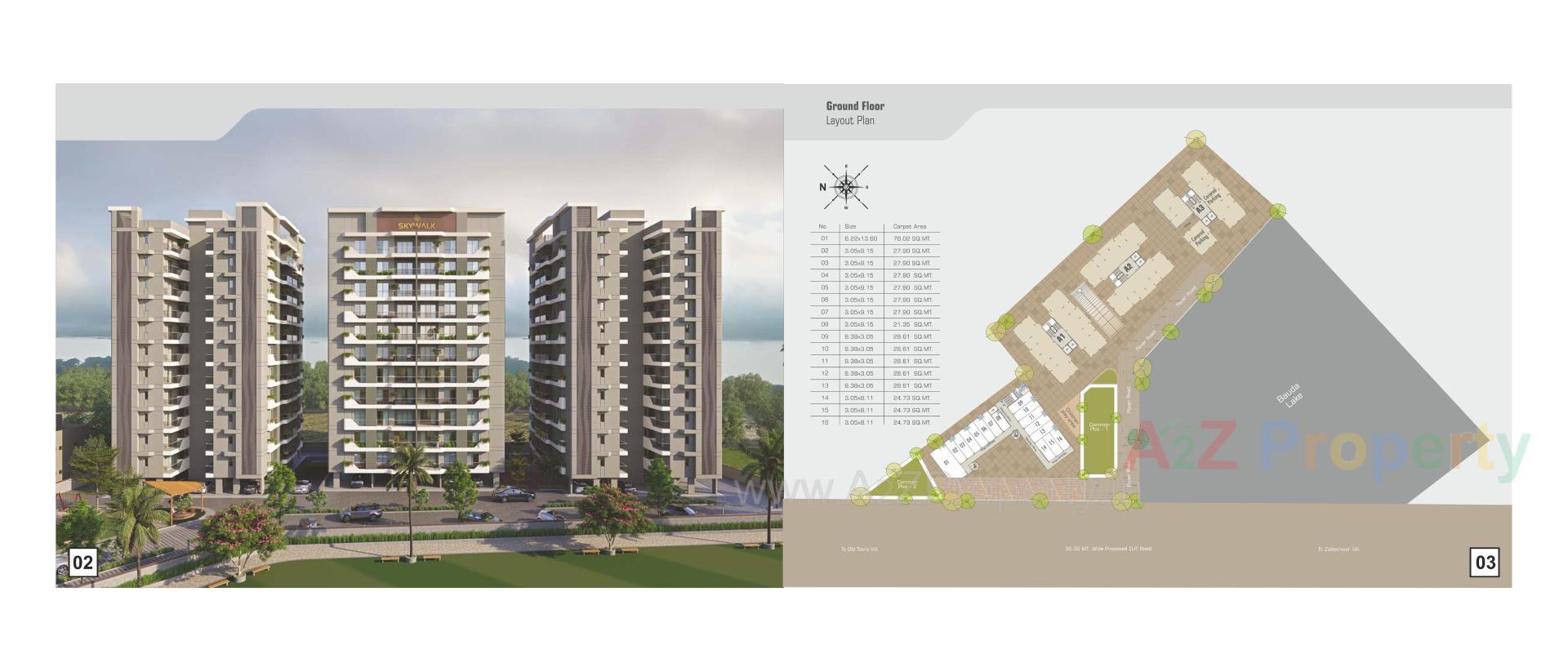 3D Elevation of real estate project The Maple Skywalk located at Tavra, Bharuch, Gujarat