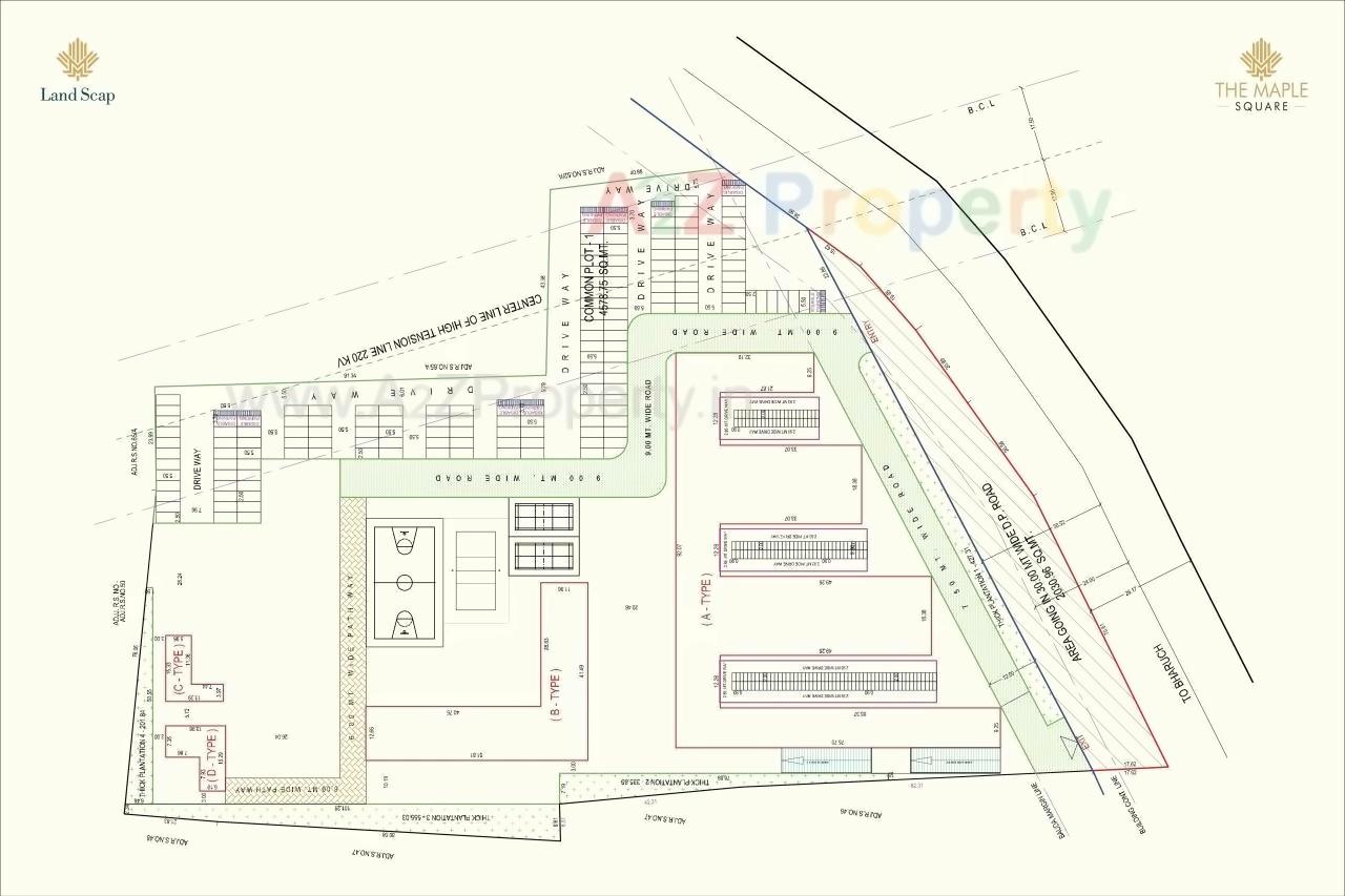 Layout of real estate project The Maple Square located at Bharuch, Bharuch, Gujarat