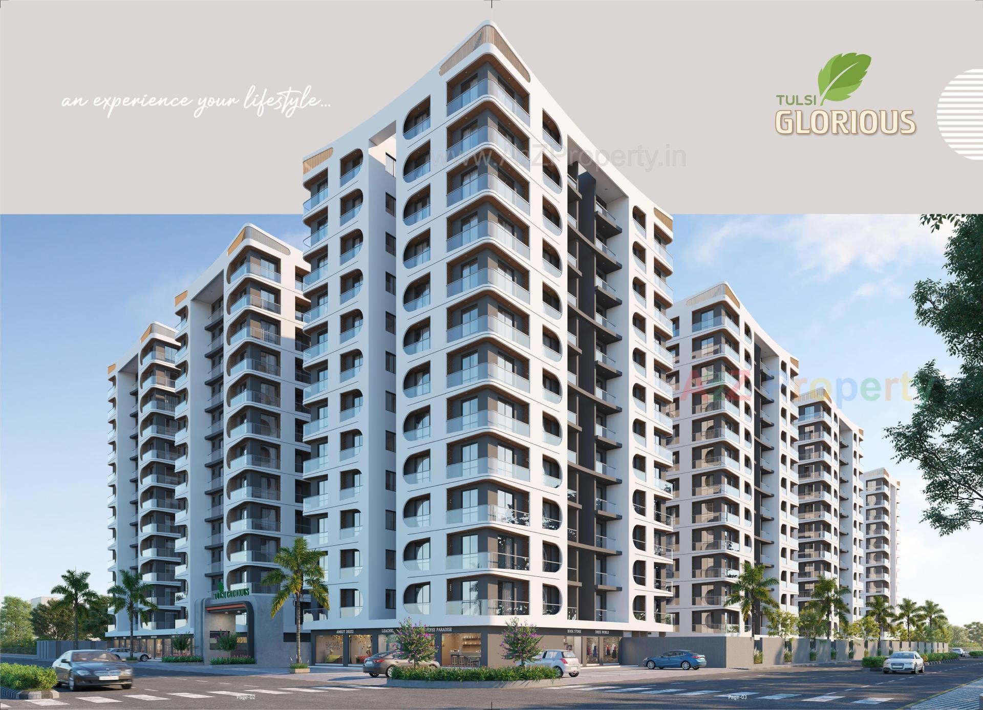 3D Elevation of real estate project Tulsi Glorious located at Nandelav, Bharuch, Gujarat