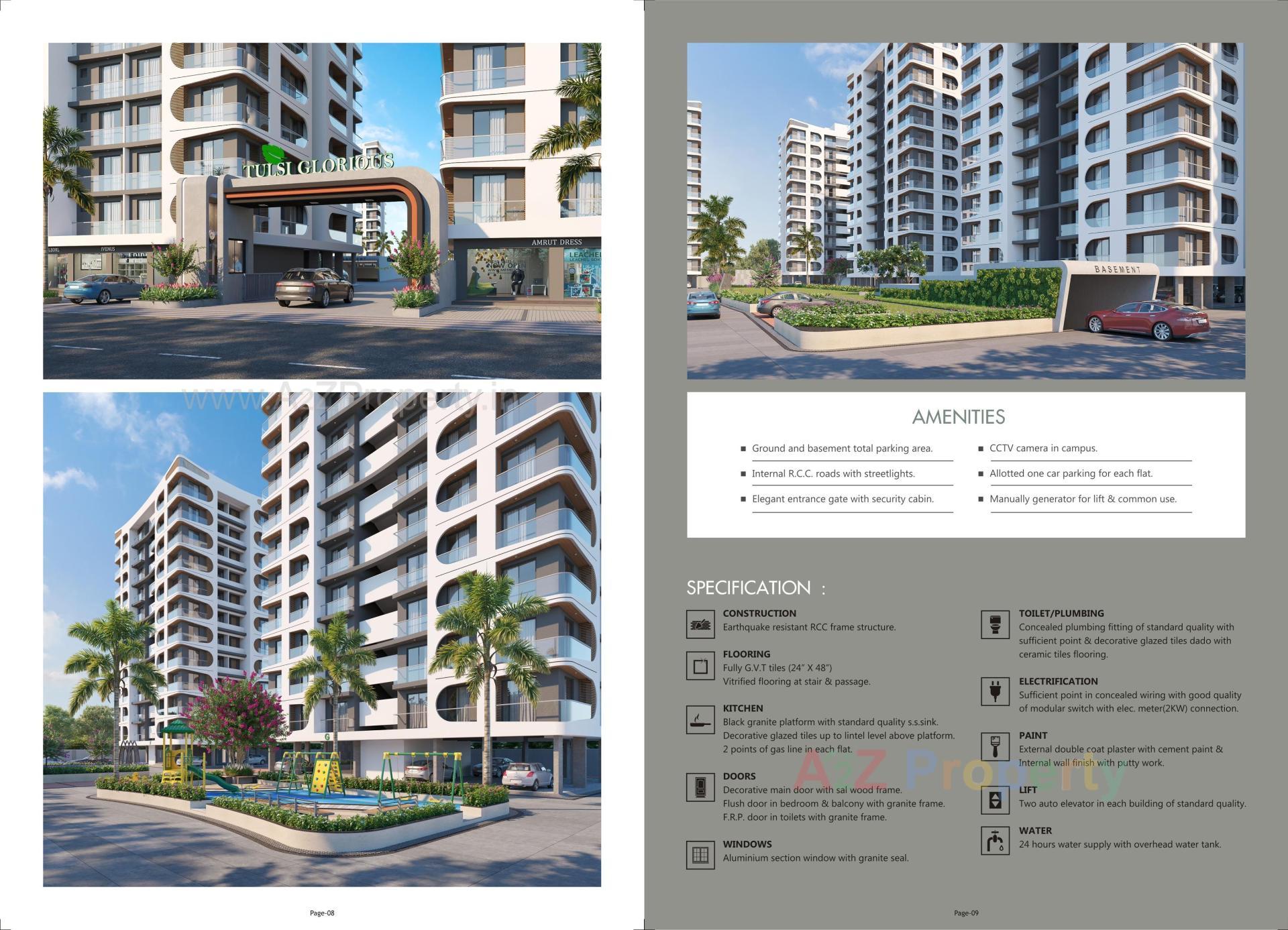 3D Elevation of real estate project Tulsi Glorious located at Nandelav, Bharuch, Gujarat