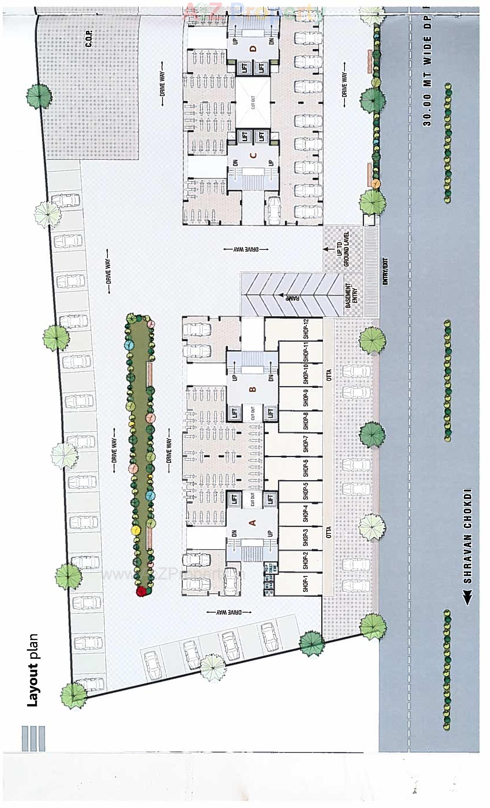 Layout of real estate project Tulsi Homes located at Umaraj, Bharuch, Gujarat