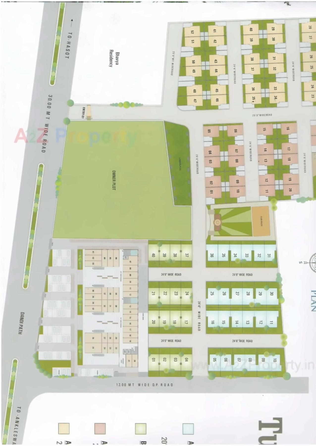 Layout of real estate project Tulsi Villa / Square located at Ankleshwar, Bharuch, Gujarat